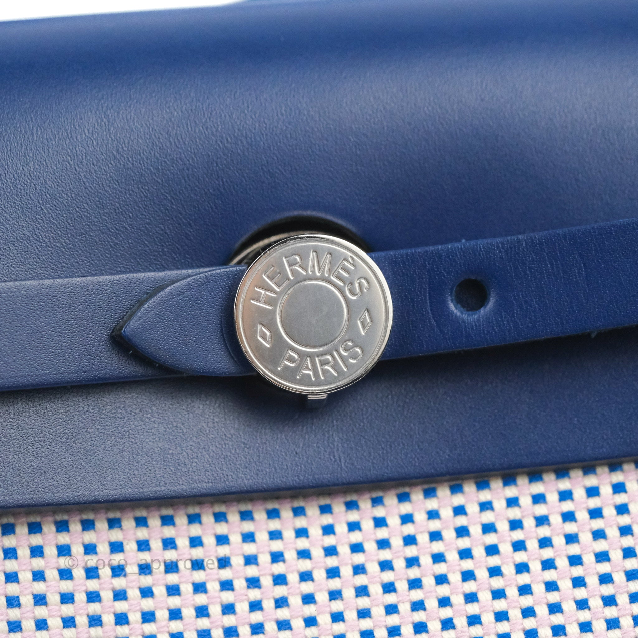 Hermès Herbag Retourne Zip 31 Quadrille Viking Ecru Mauve Bleu