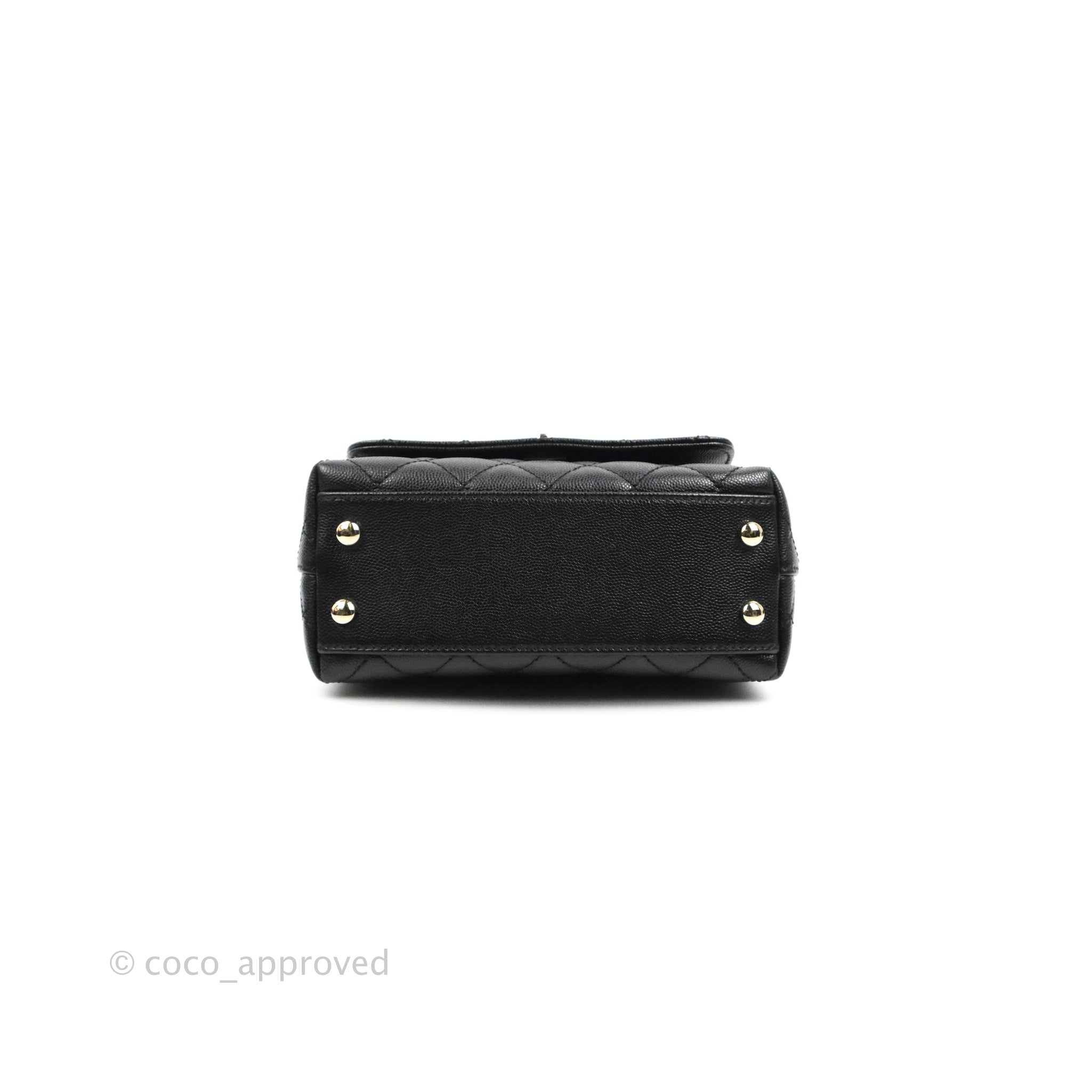 CHANEL Caviar Quilted Small Coco Handle Flap Black 283001