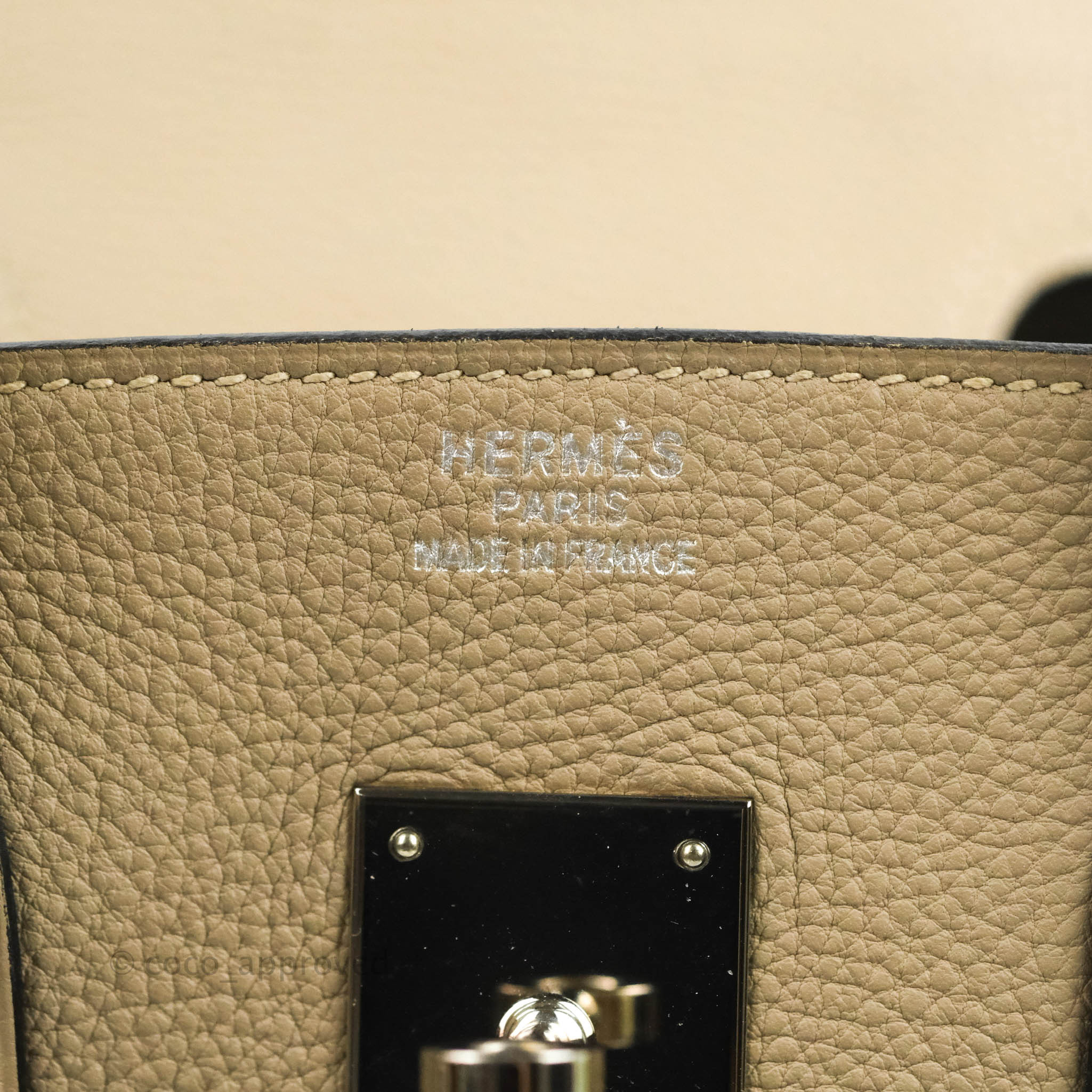 Hermes Birkin Bag 35CM Togo Leather/Toile H Canvas Palladium Hardware, CK81 Gris  Tourterelle