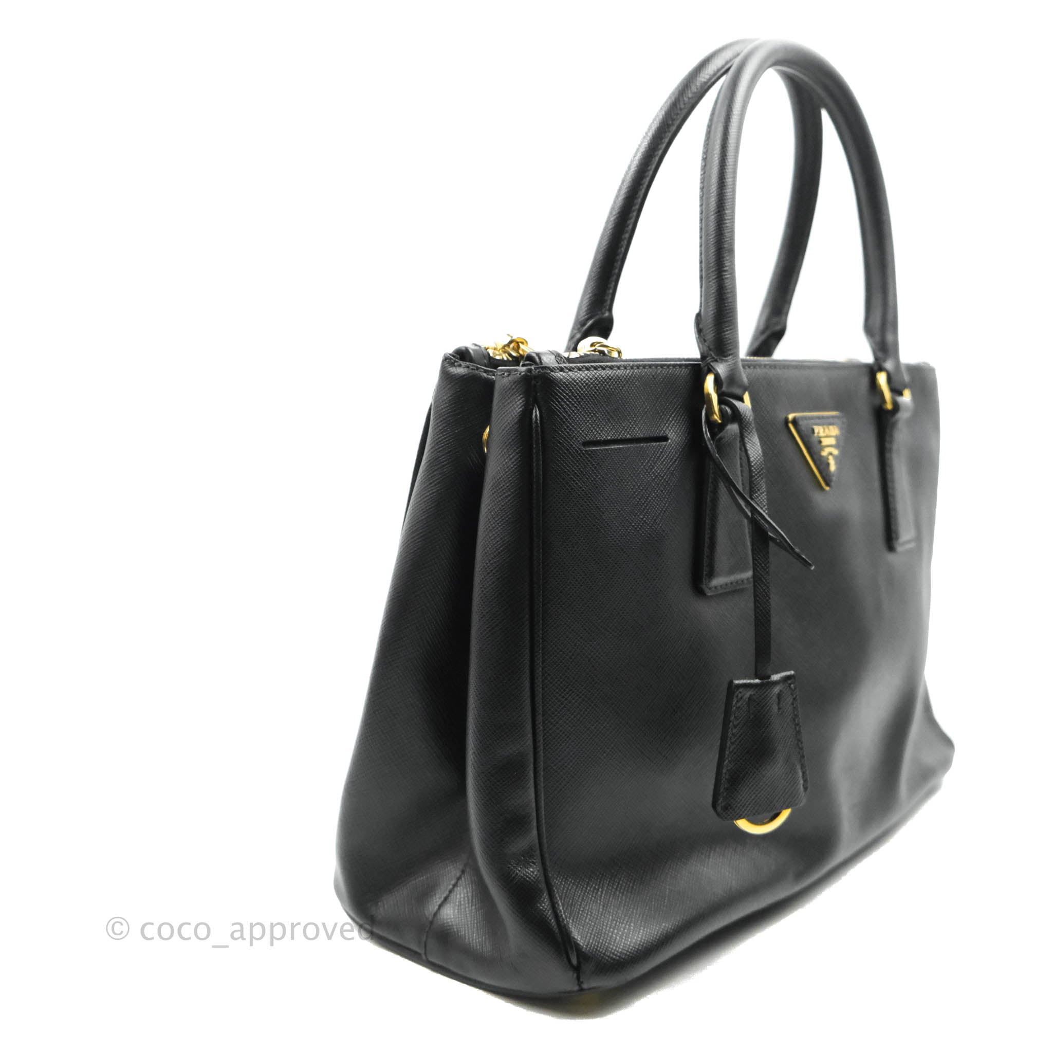 Prada Black Saffiano Galleria Leather Handle Bag – Changes Luxury