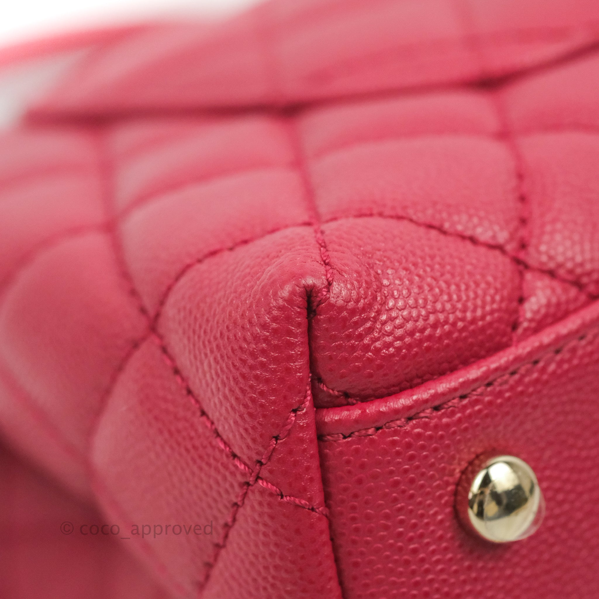 Chanel Small Coco Handle Quilted Dark Pink Caviar Gold Hardware 21A ...