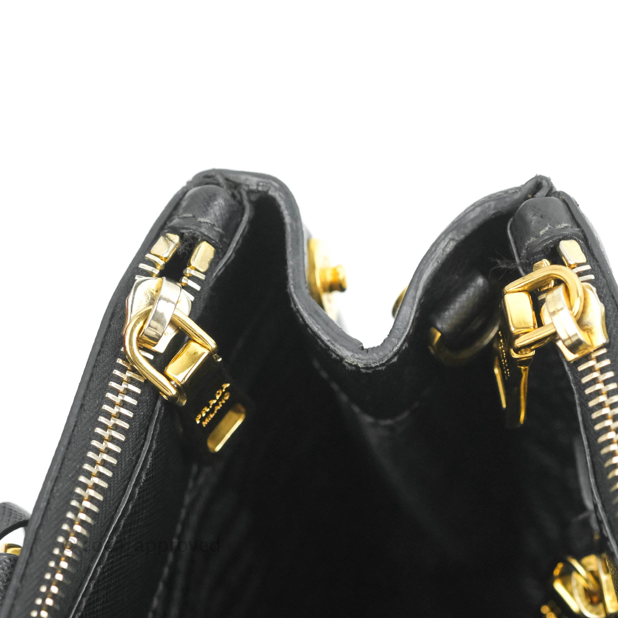 Prada Medium Saffiano Lux Galleria Double Zip Bowling Bag - Black Handle  Bags, Handbags - PRA860491