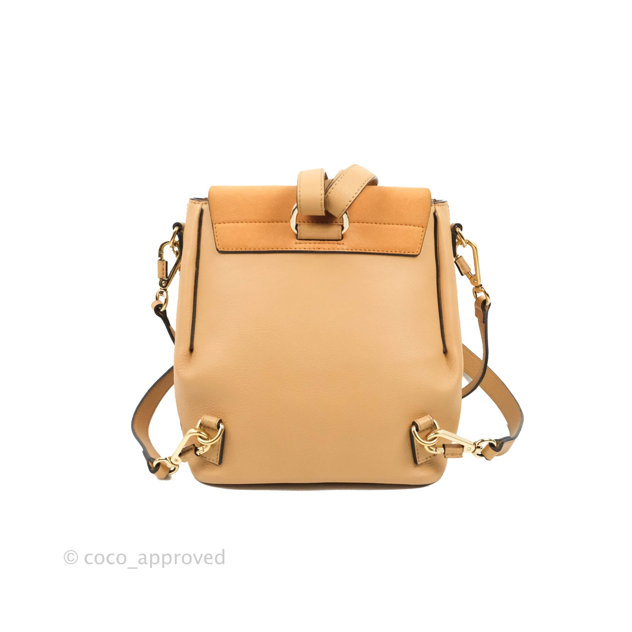 chloé tan mini faye backpack Chloe Small Faye Backpack Suede Calfskin Gold Hardware Blush Nude – Coco Approved Studio