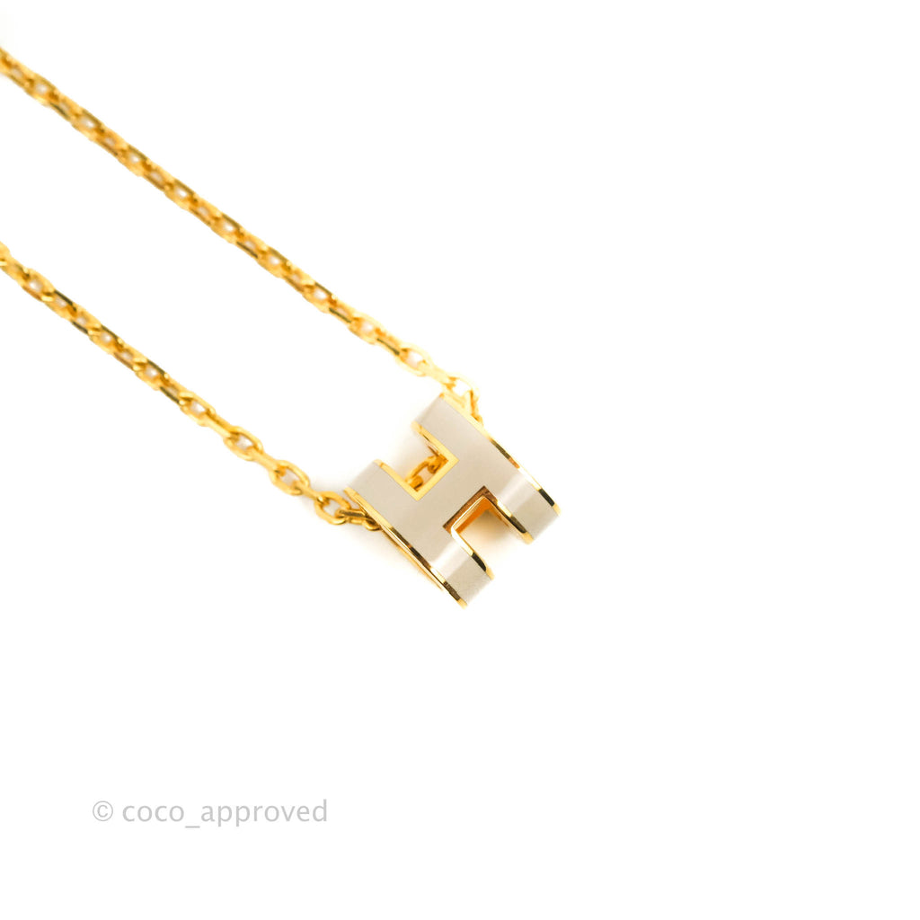 Hermès Mini Pop H Marron Glace Pendant Necklace Gold Hardware