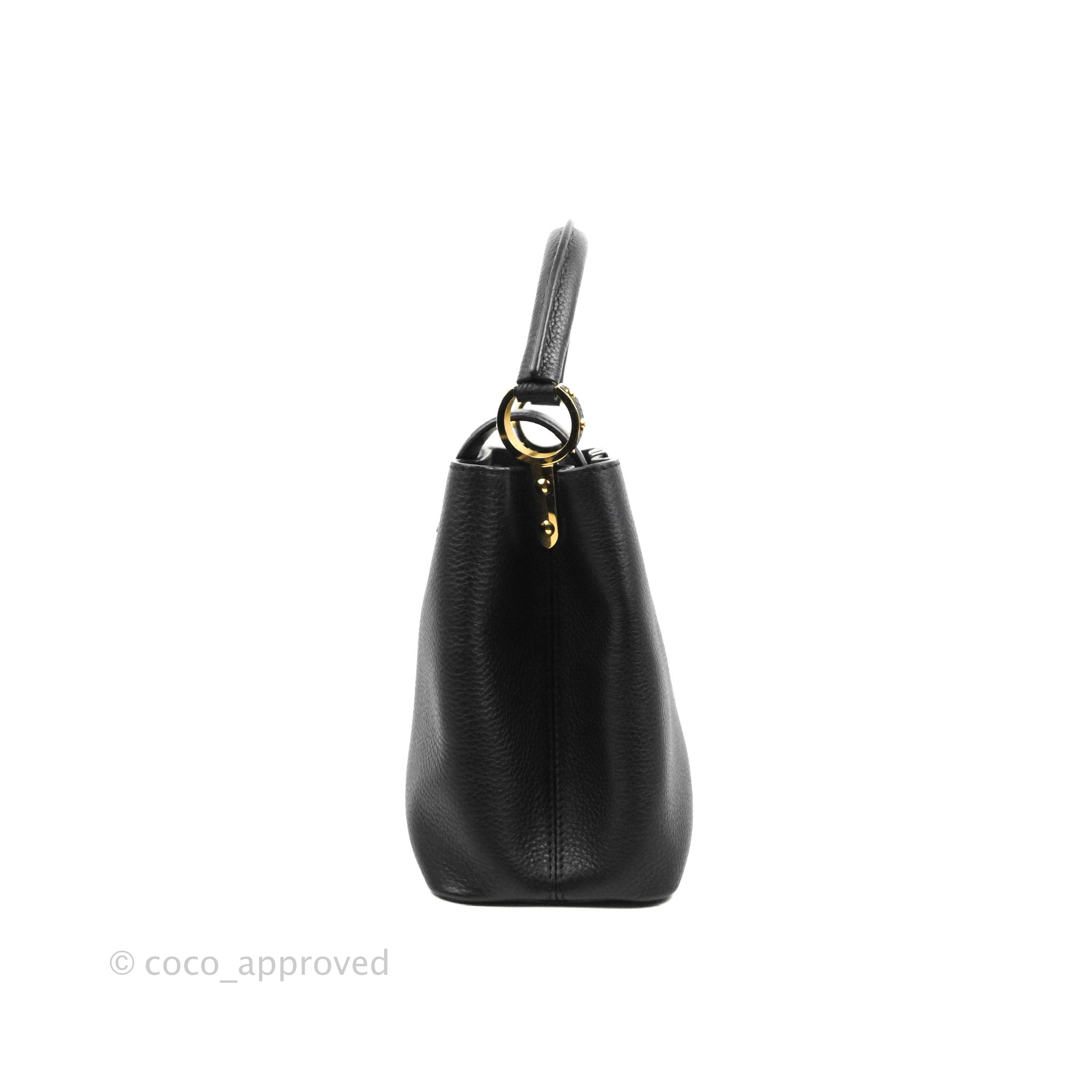Louis Vuitton Black Taurillon Leather Capucines mm Bag