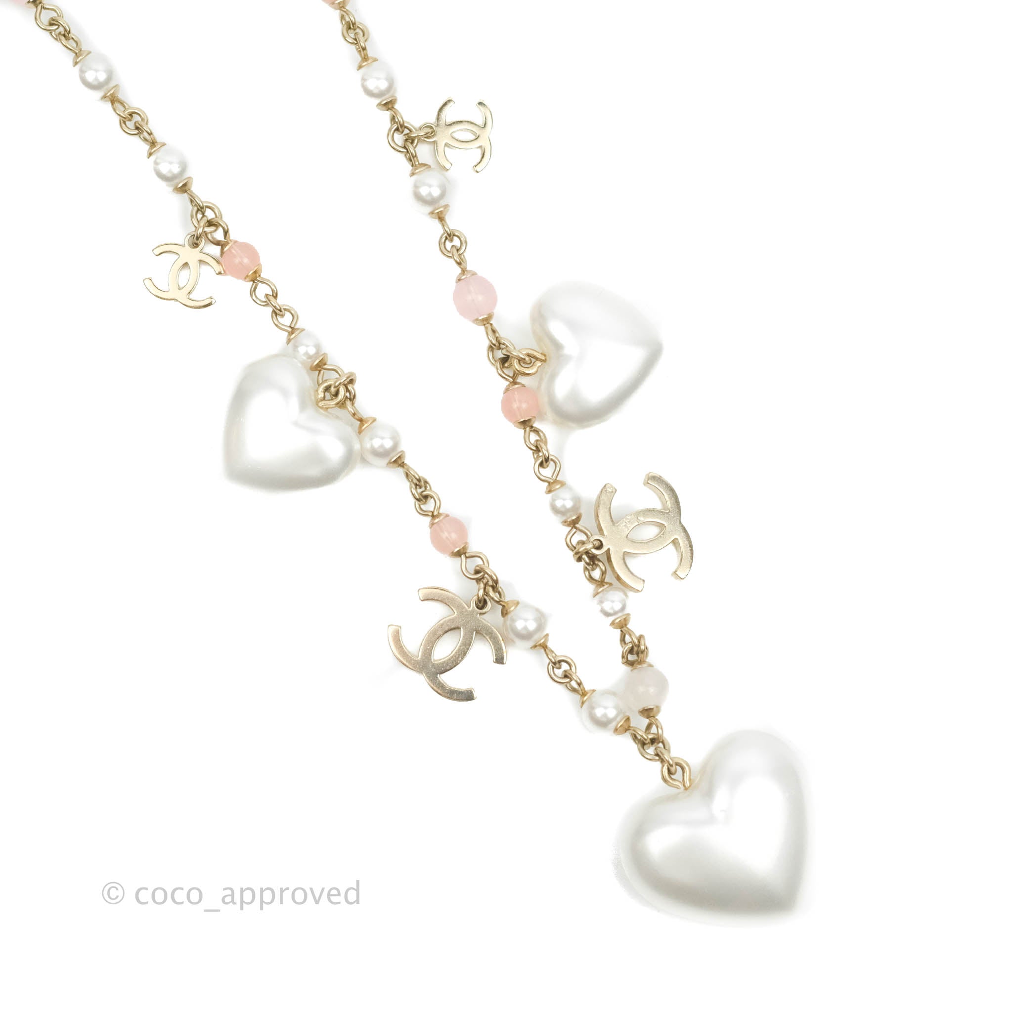 21B Heart Pearl Pink Crystal CC Necklace