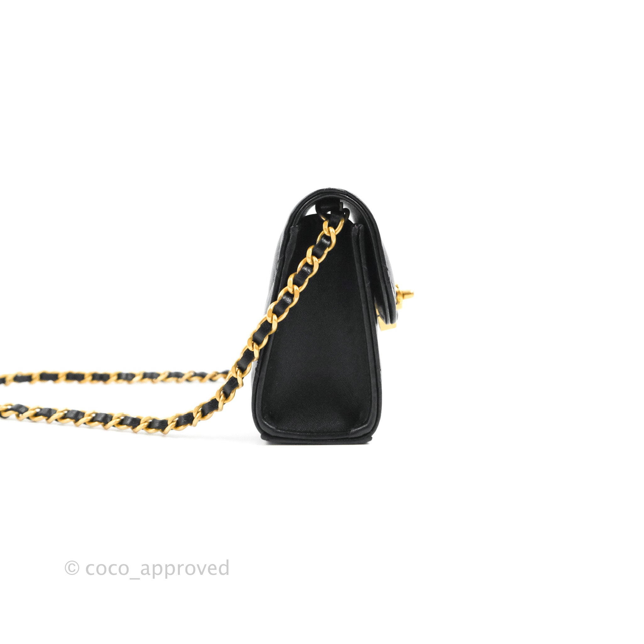 Chanel Twist Chain Enamel CC Flap Bag Quilted Lambskin Large Black 2217693