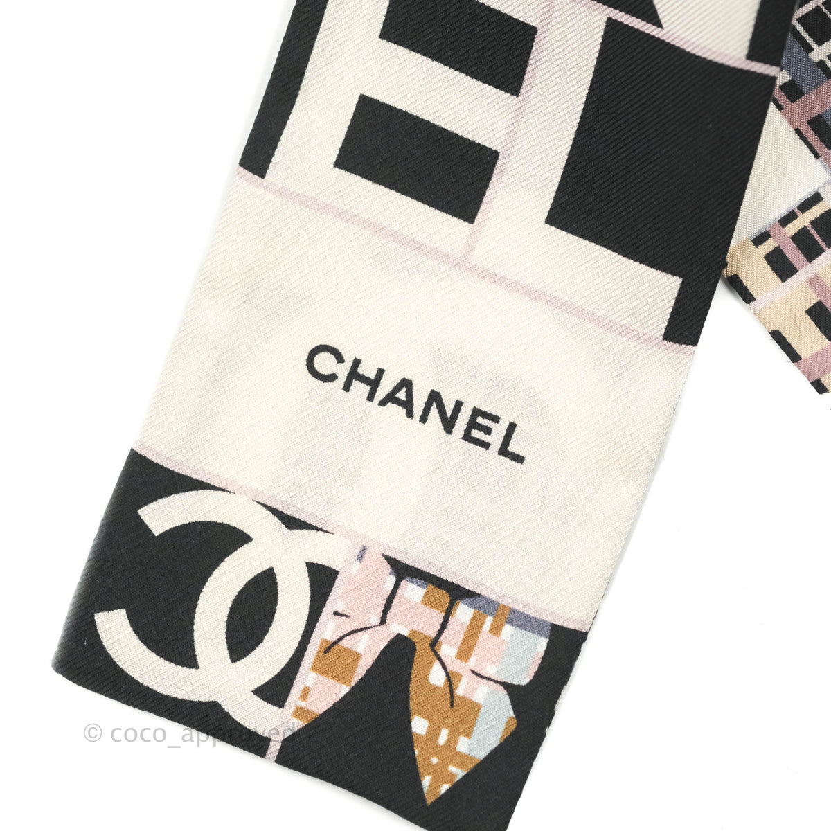 Chanel Silk Twilly in Black & White – Coco Approved Studio