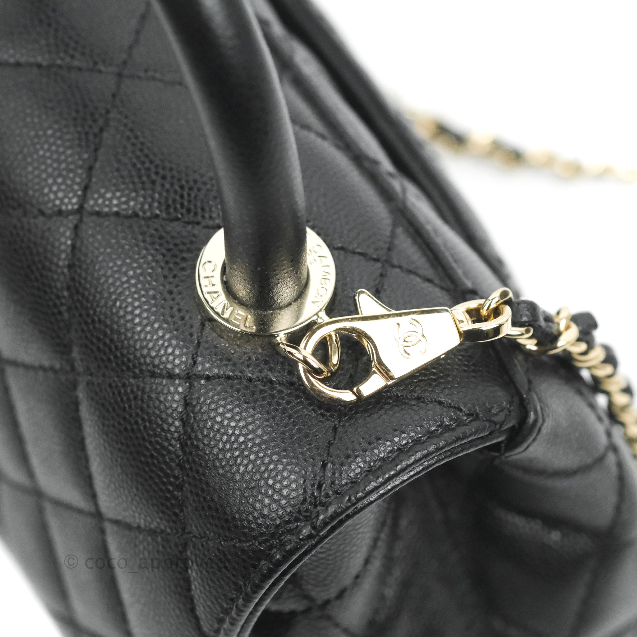 Chanel Mini Coco Handle Quilted Black Caviar Gold Hardware – Coco Approved  Studio