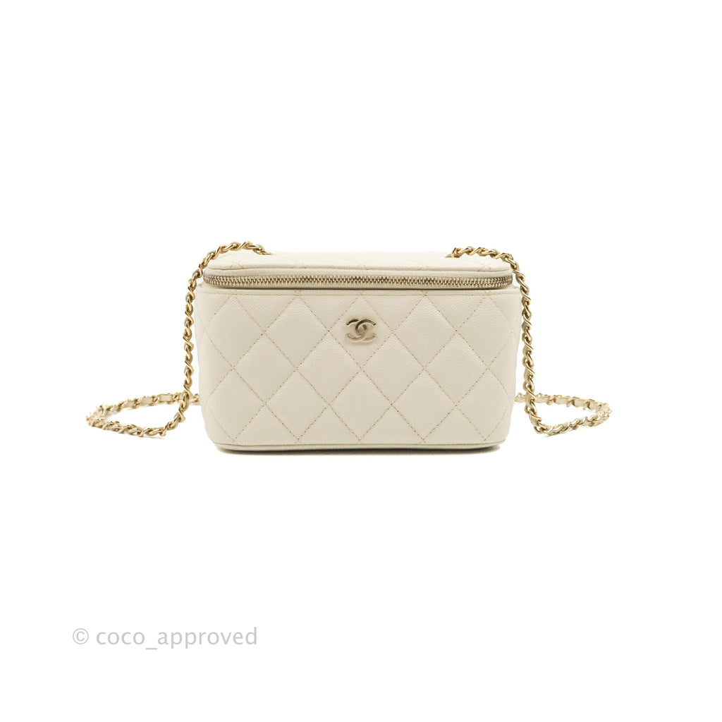 Chanel Classic Vanity with Chain Ivory Caviar Gold Hardware