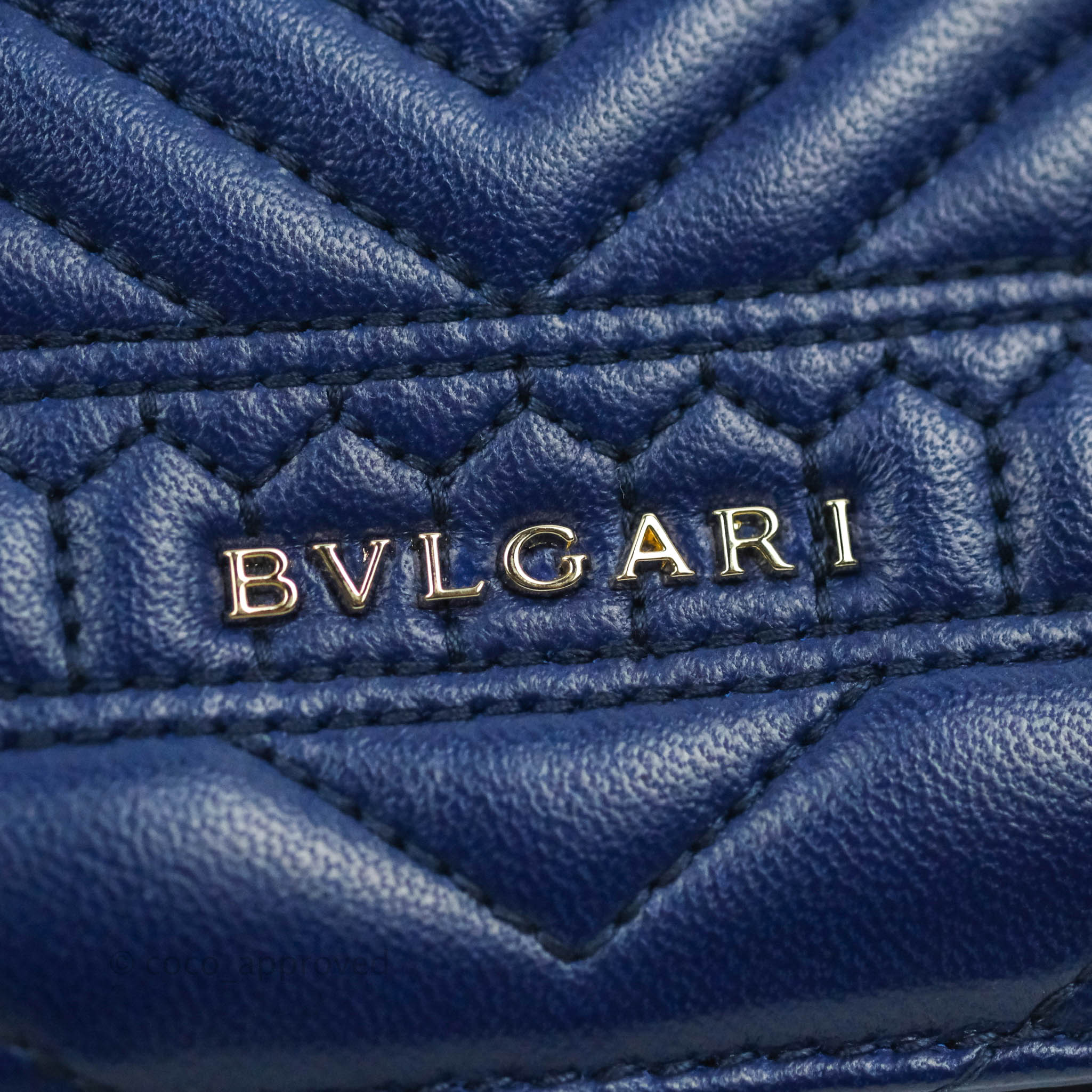 Bvlgari Blue Quilted Scaglie Leather Medium Serpenti Forever