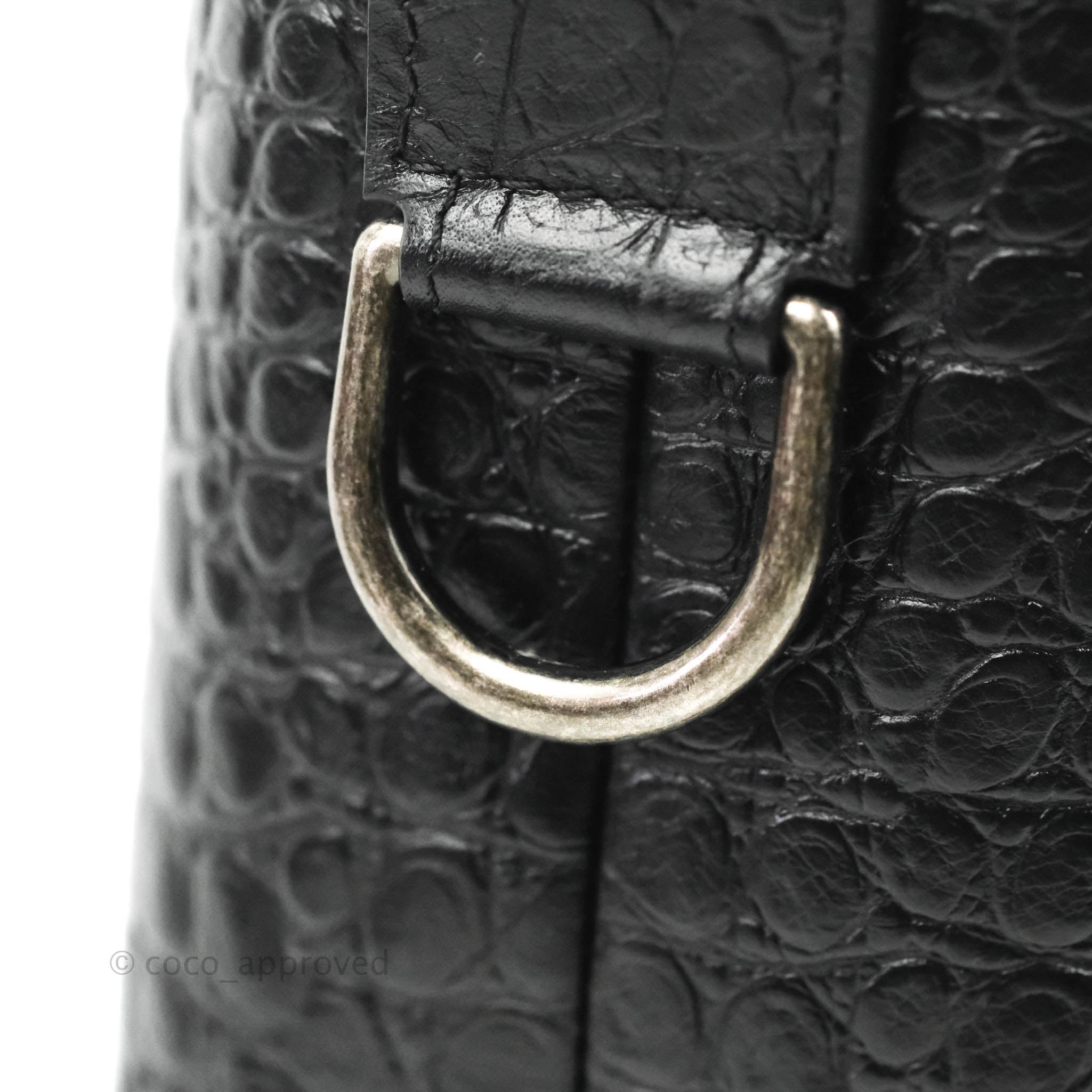 Chanel Gabrielle Large Croc Embossed, Preowned in Dustbag - Julia