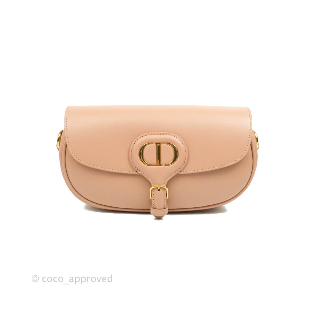 Christian Dior East West Bobby Bag Box Calfskin Beige Gold Hardware