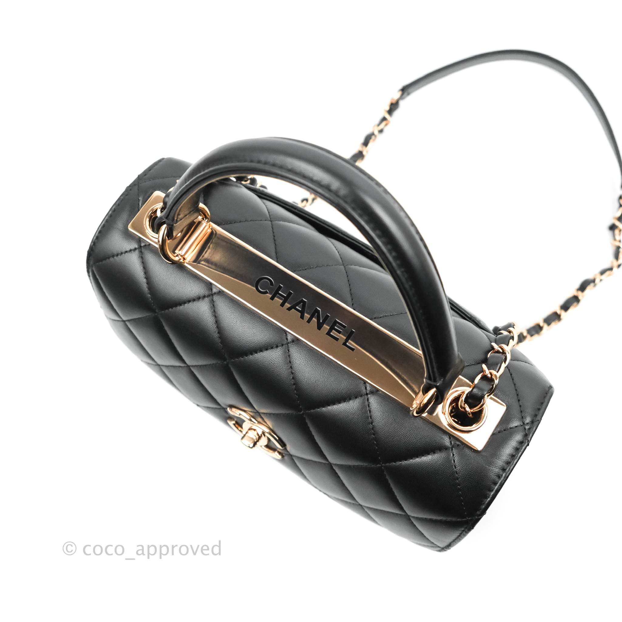 Chanel Trendy CC Small Black Lambskin Rose Gold Hardware – Coco