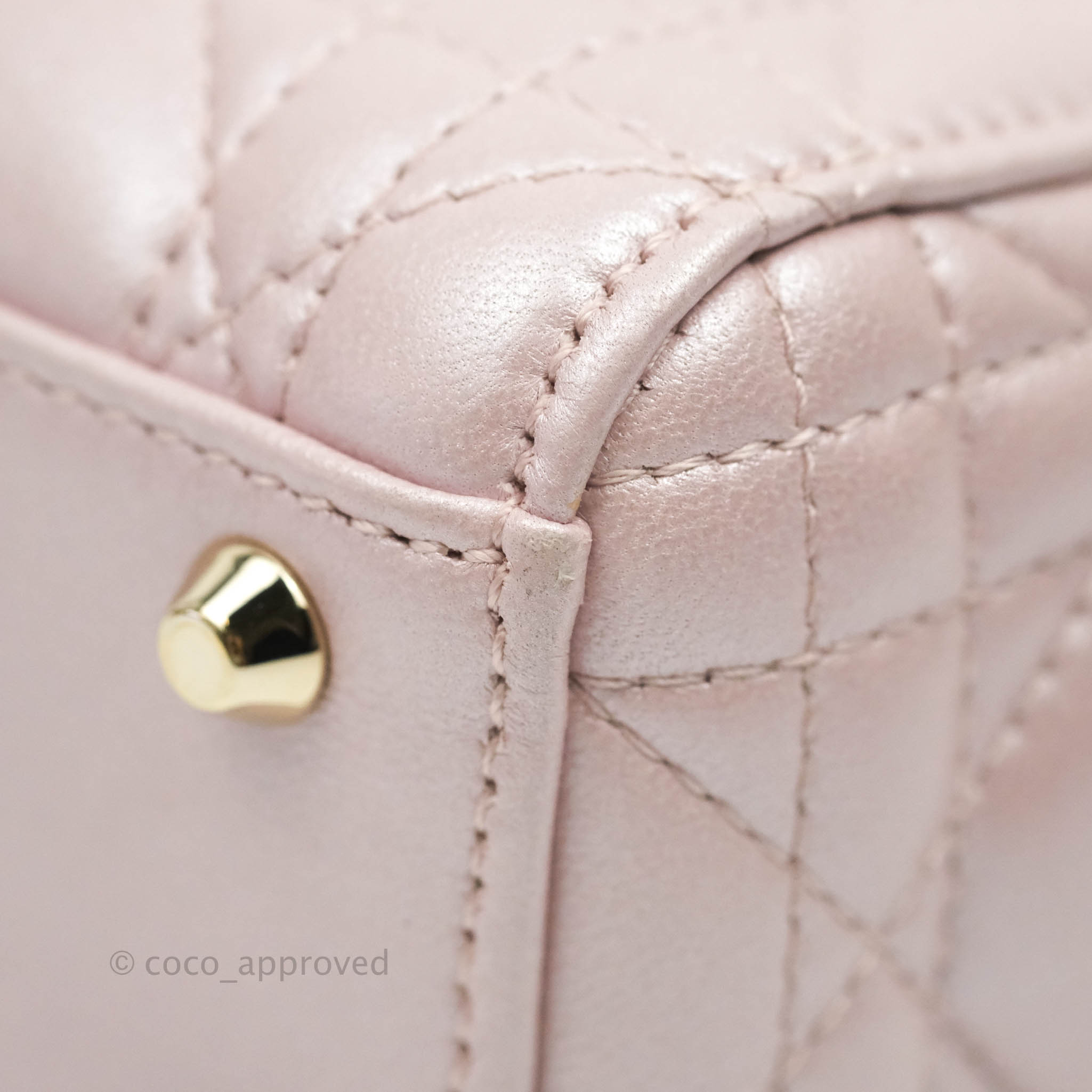 2015 Christian Dior Pink Quilted Metallic Calfskin Leather Mini