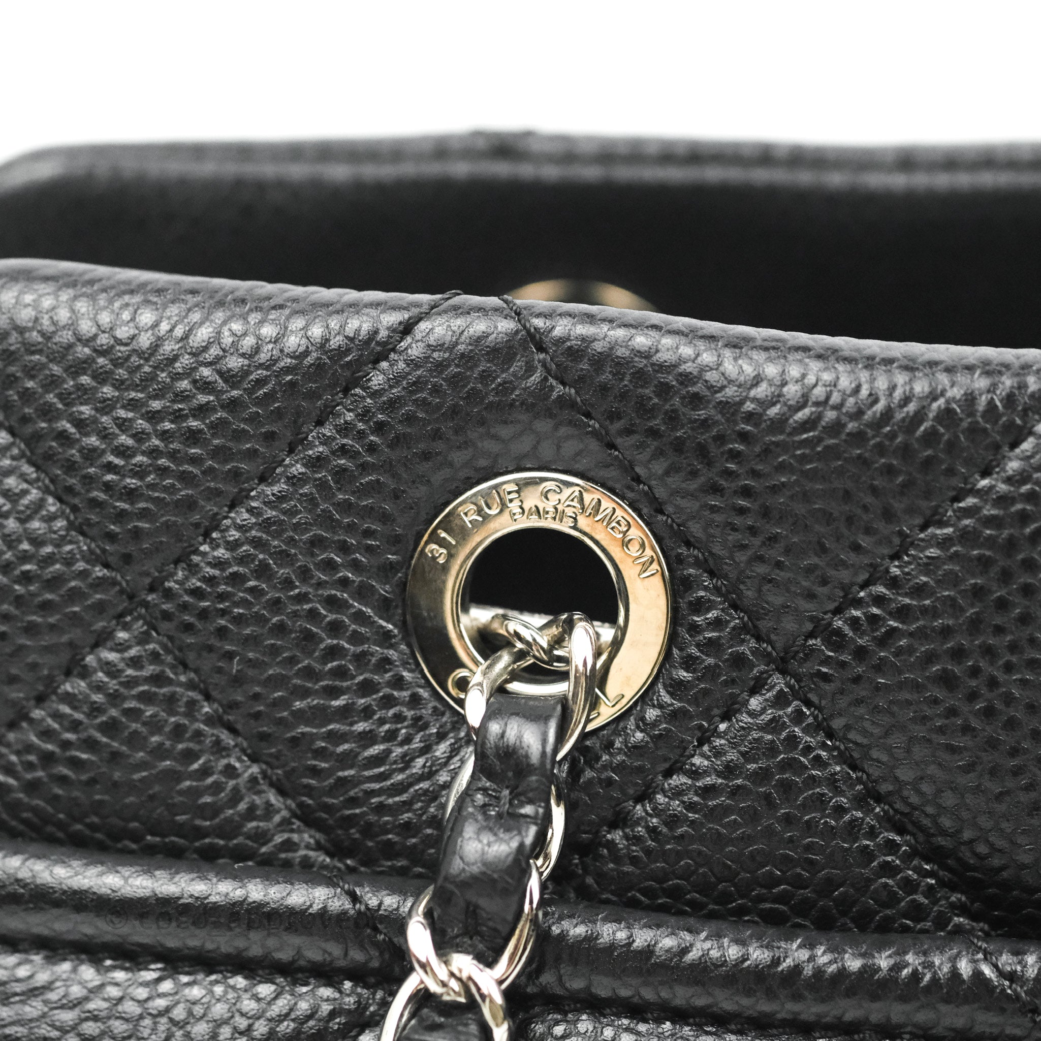 CHANEL Caviar Quilted Timeless CC Shopping Tote Black 1296262