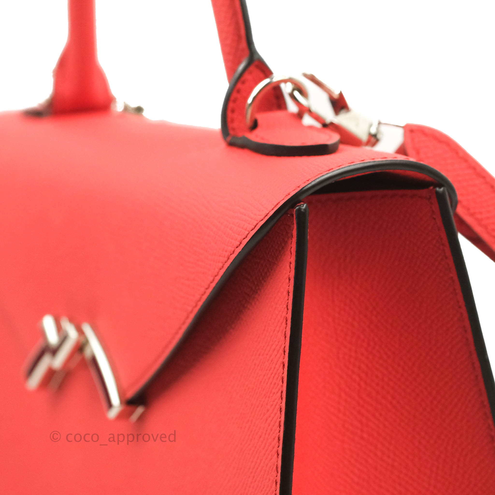 Moynat Gabrielle PM Bag Red Calfskin Silver Hardware – Coco
