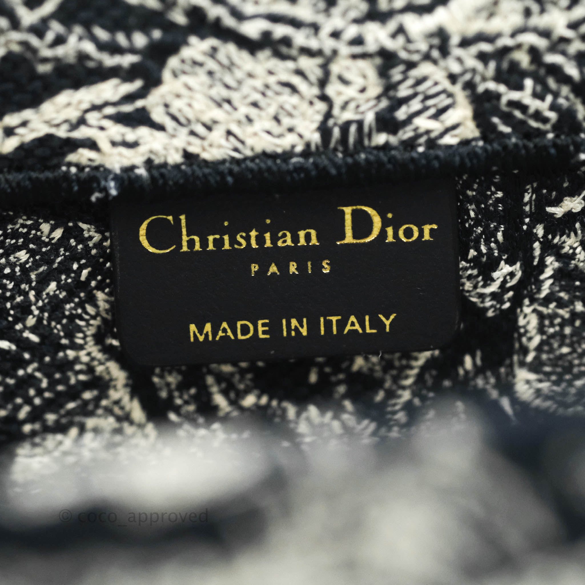 Christian Dior Black, Pattern Print Cotton Headband w/ Tags