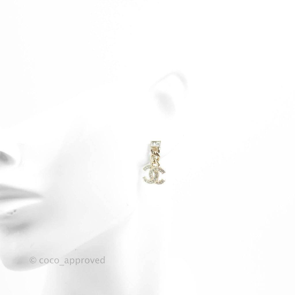 Chanel Crystal CC Drop Earrings 22B