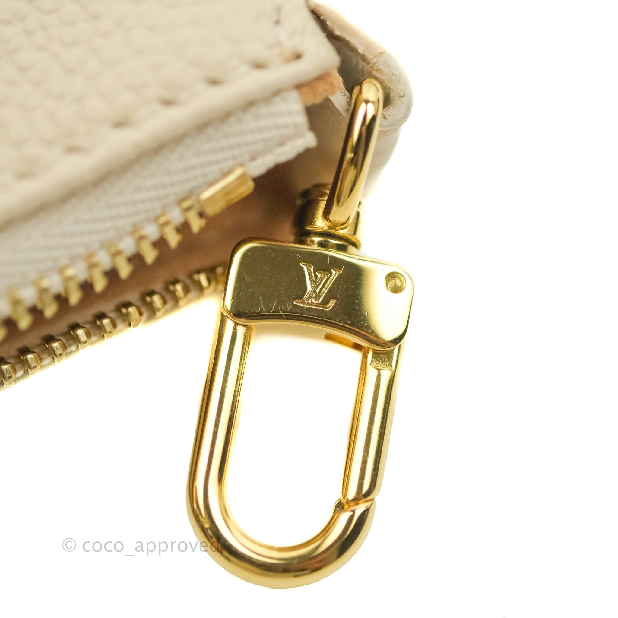 Louis Vuitton Pochette Cosmétique PM Bicolore Kaki Fango Creme Monogram Empreinte
