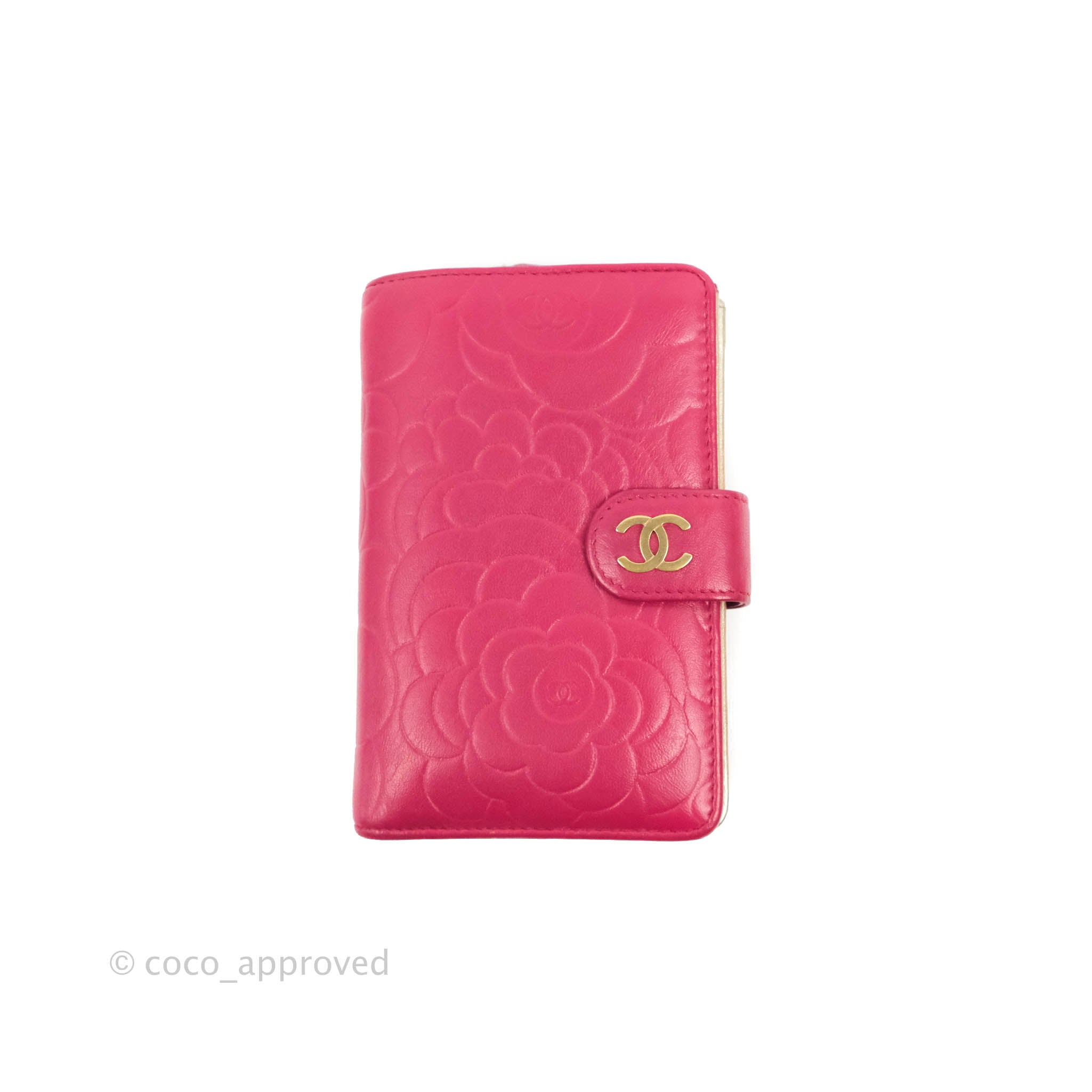 Chanel Wallet in Pink Camellia Embossed Lambskin