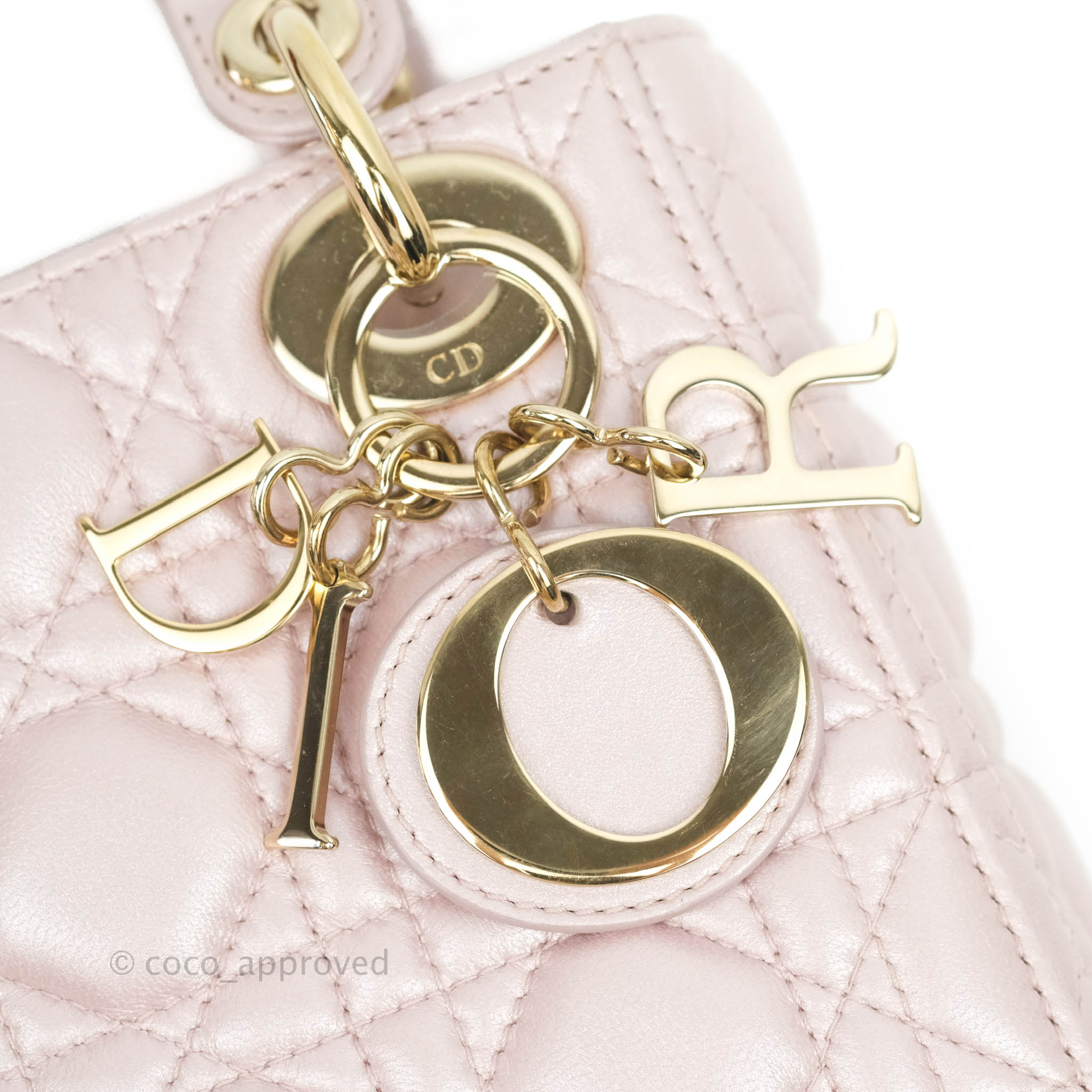 CHRISTIAN DIOR Ostrich Mini Lady Dior Light Pink 1261453