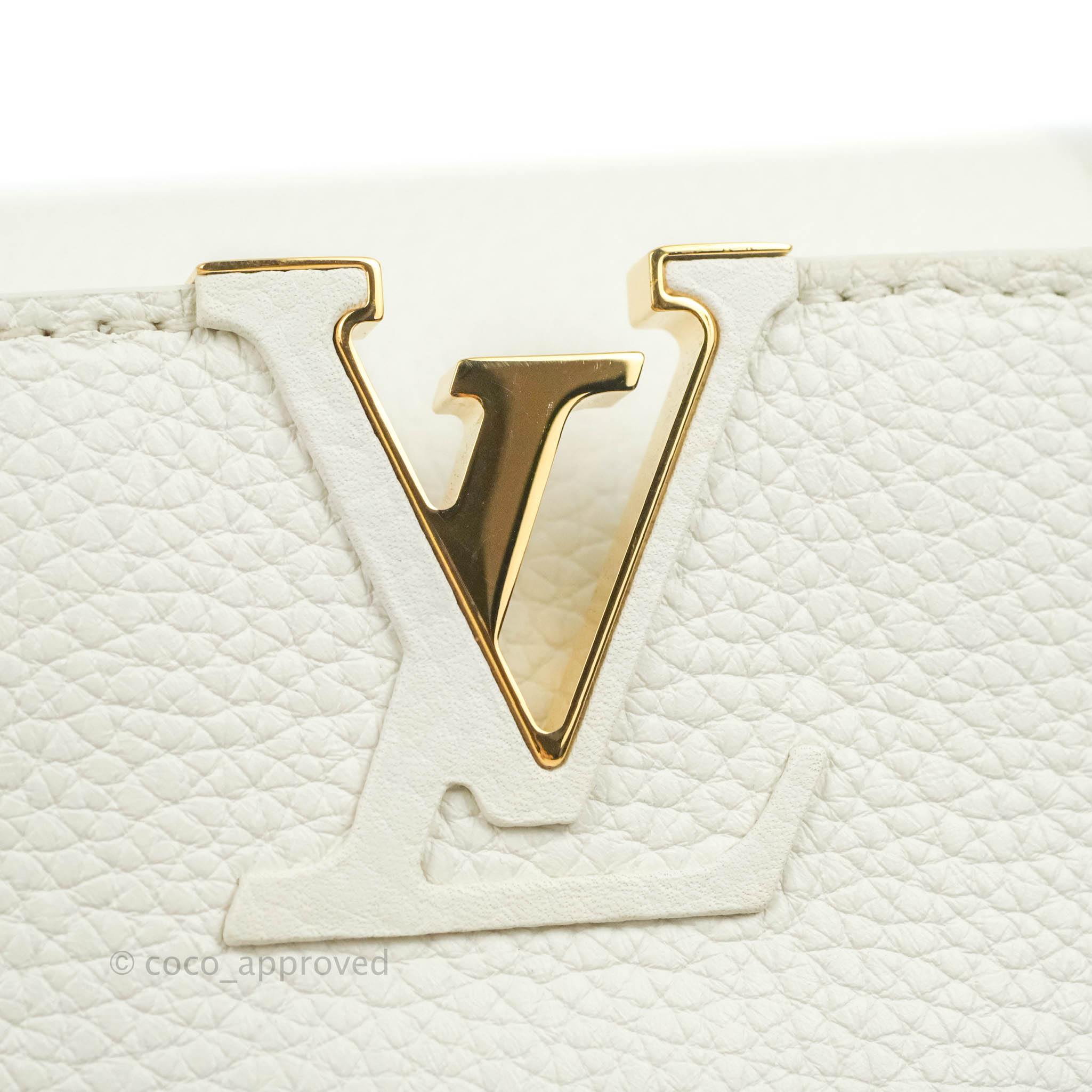 Louis Vuitton White Tourillon Capucines BB Gold Hardware Available