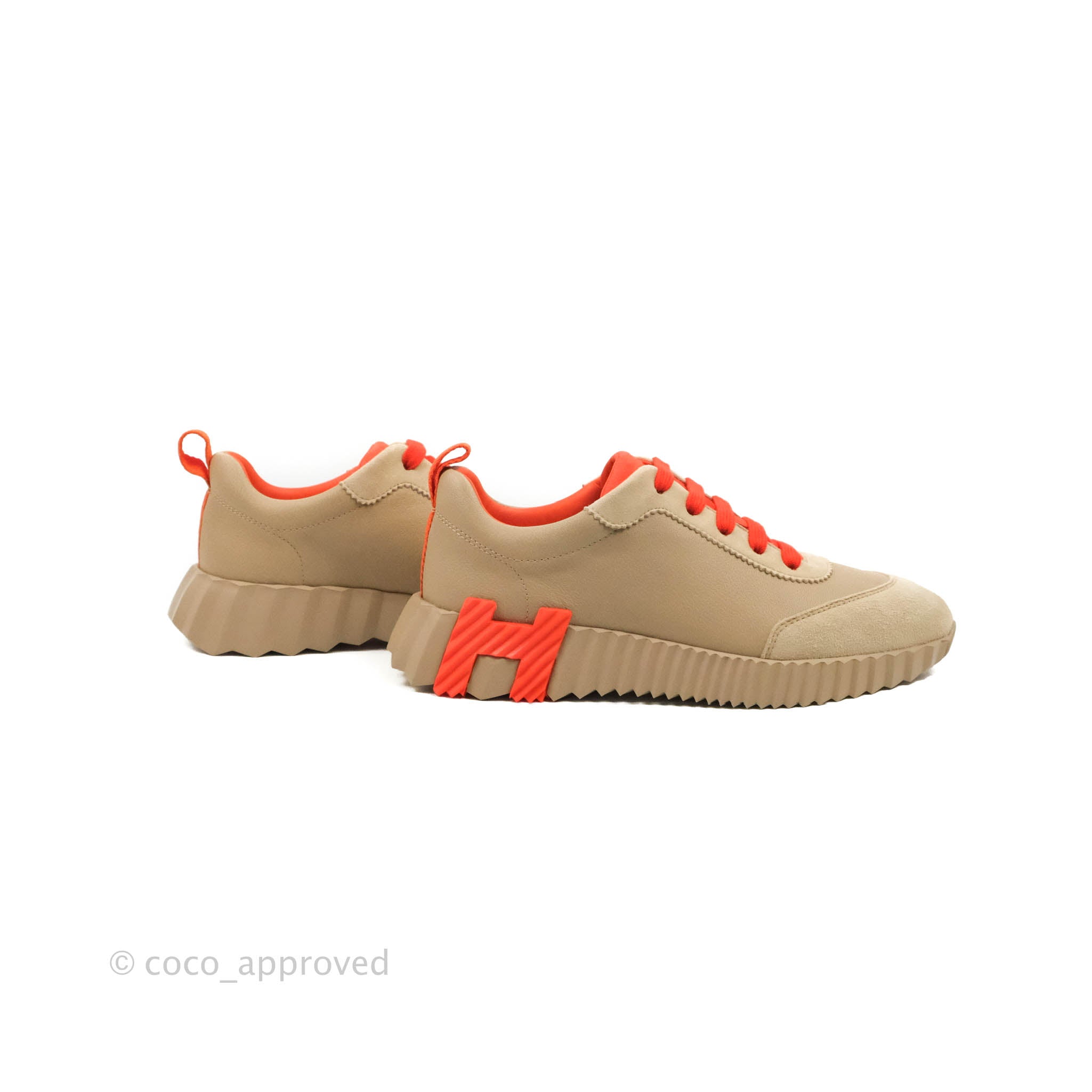 Hermès Pink and Orange Bouncing Sneakers at 1stDibs