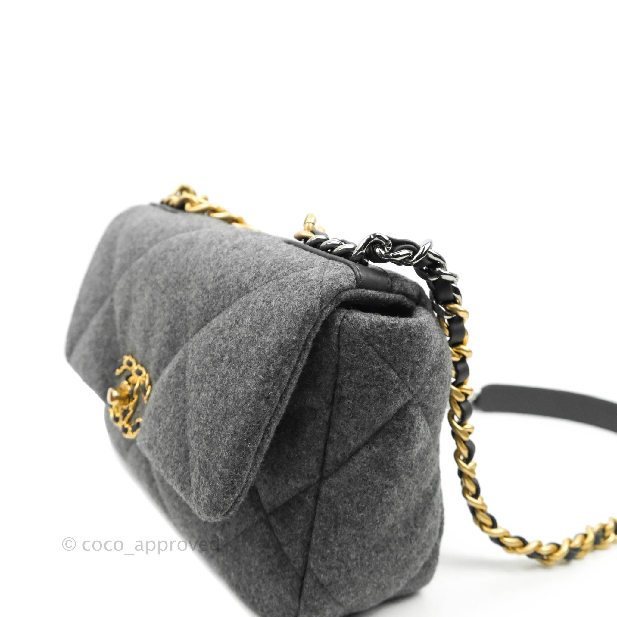 3D model Chanel 19 Bag Vintage Gray Fabric VR / AR / low-poly