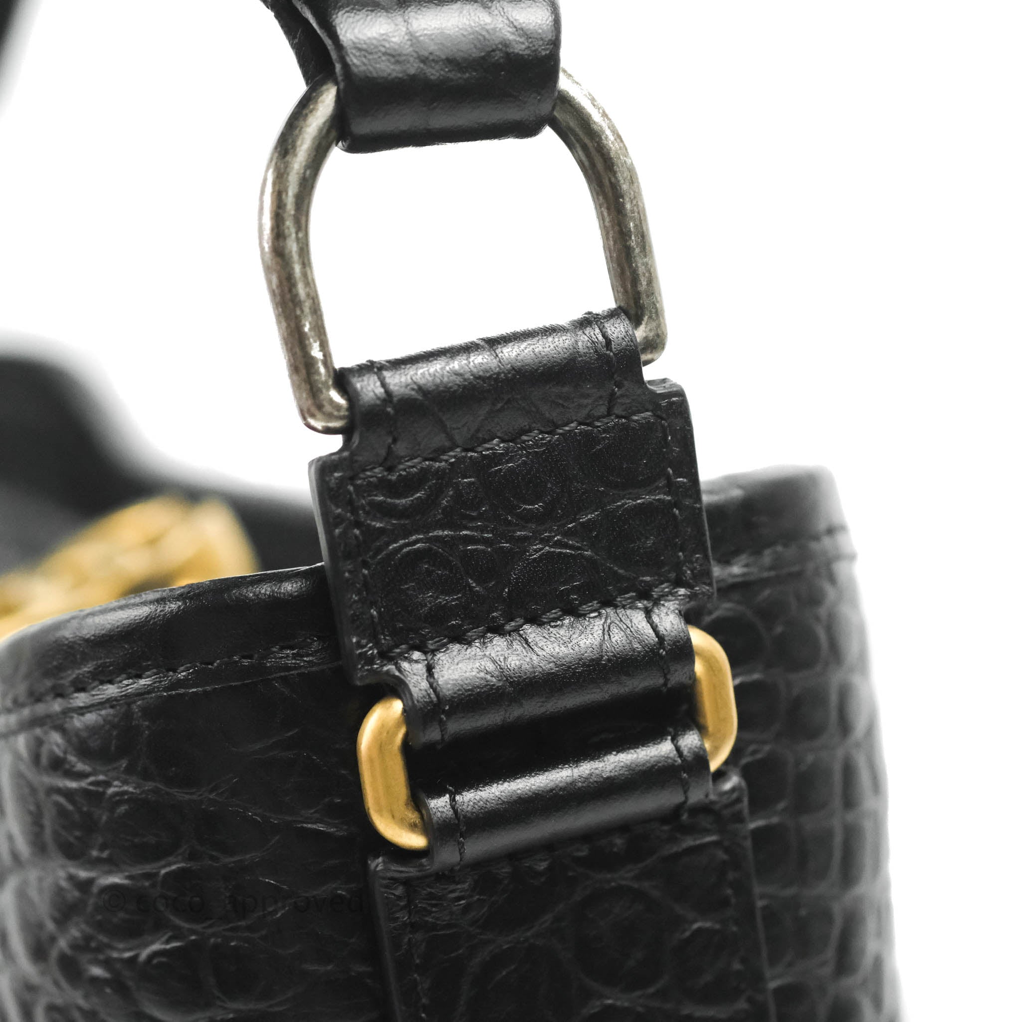 Chanel Large Gabrielle Hobo Crocodile Embossed Black Calfskin – Coco  Approved Studio