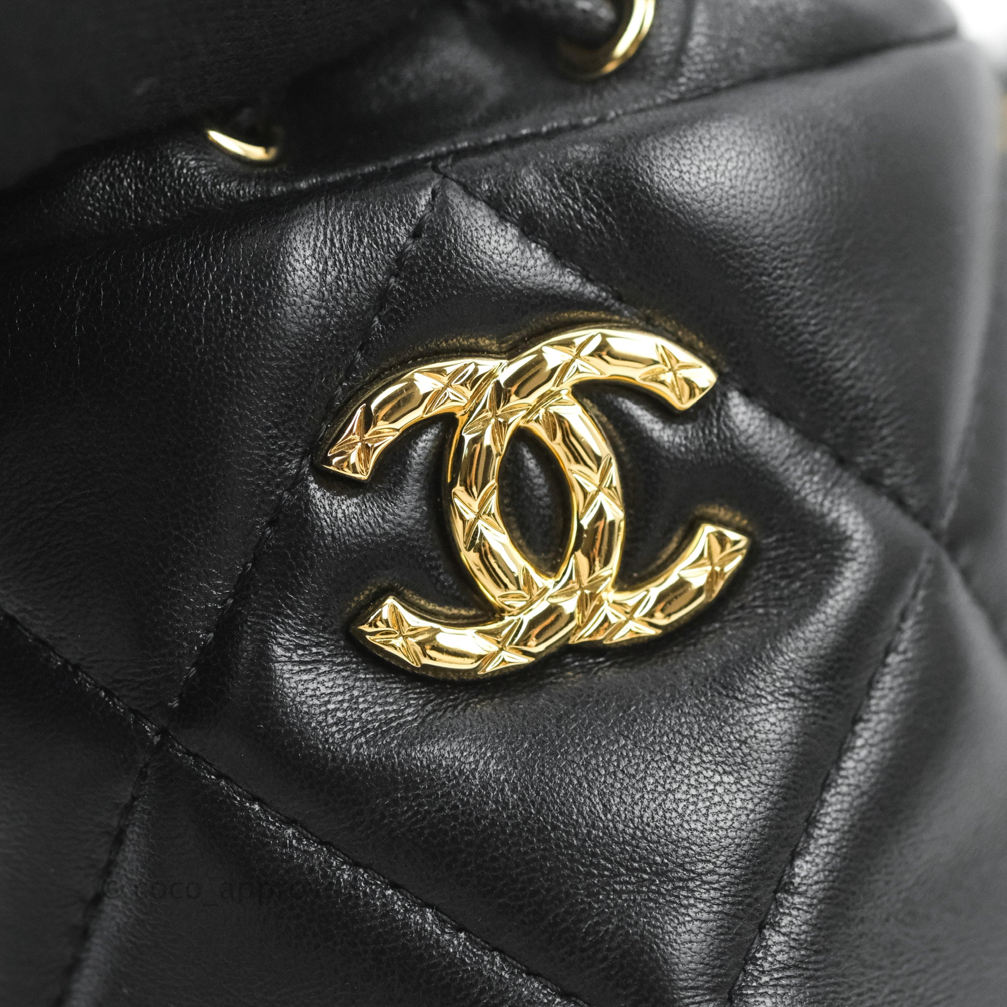 Chanel Black Lambskin Mini Bucket Bag – Jadore Couture