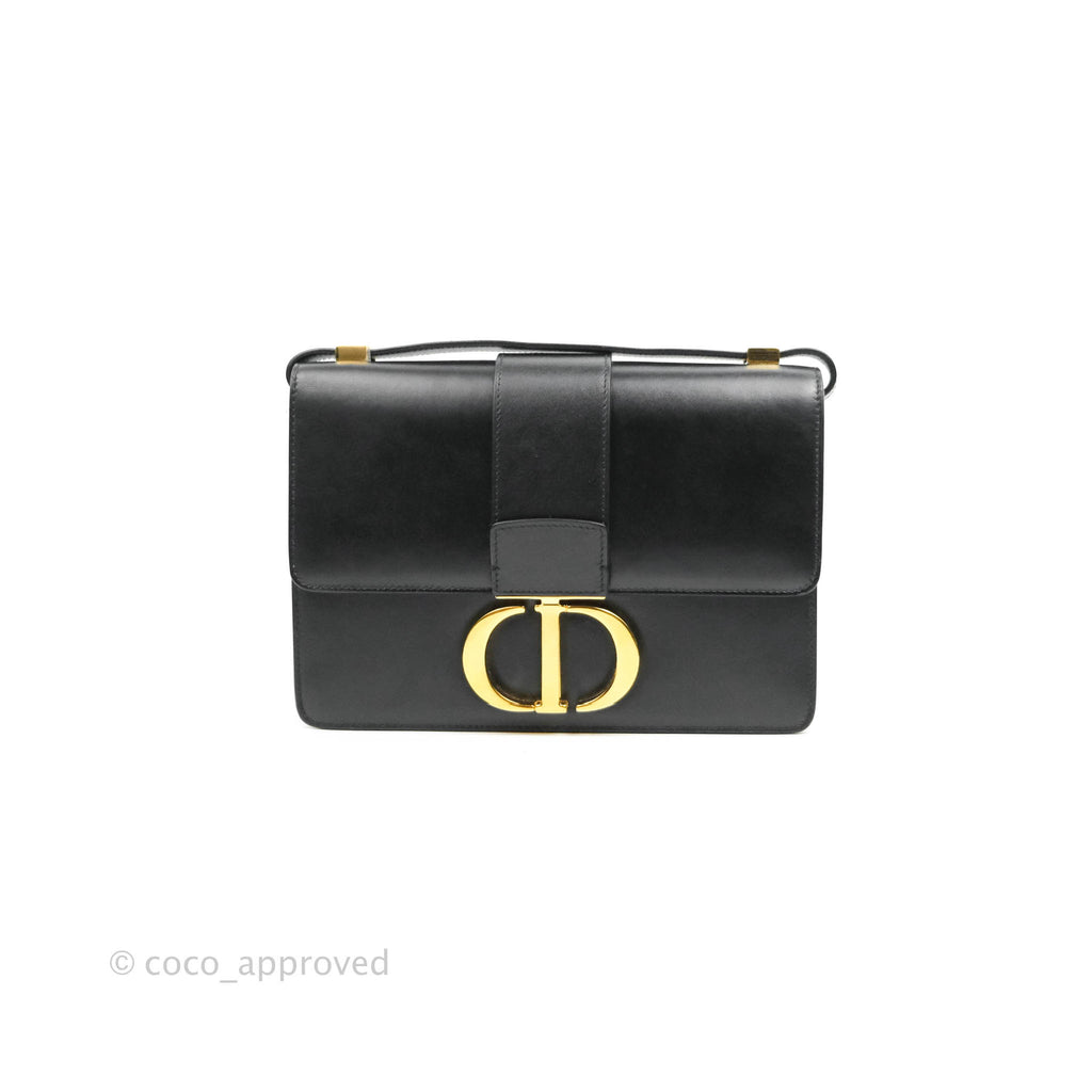 Dior 30 Montaigne Bag Black Calfskin Gold Hardware