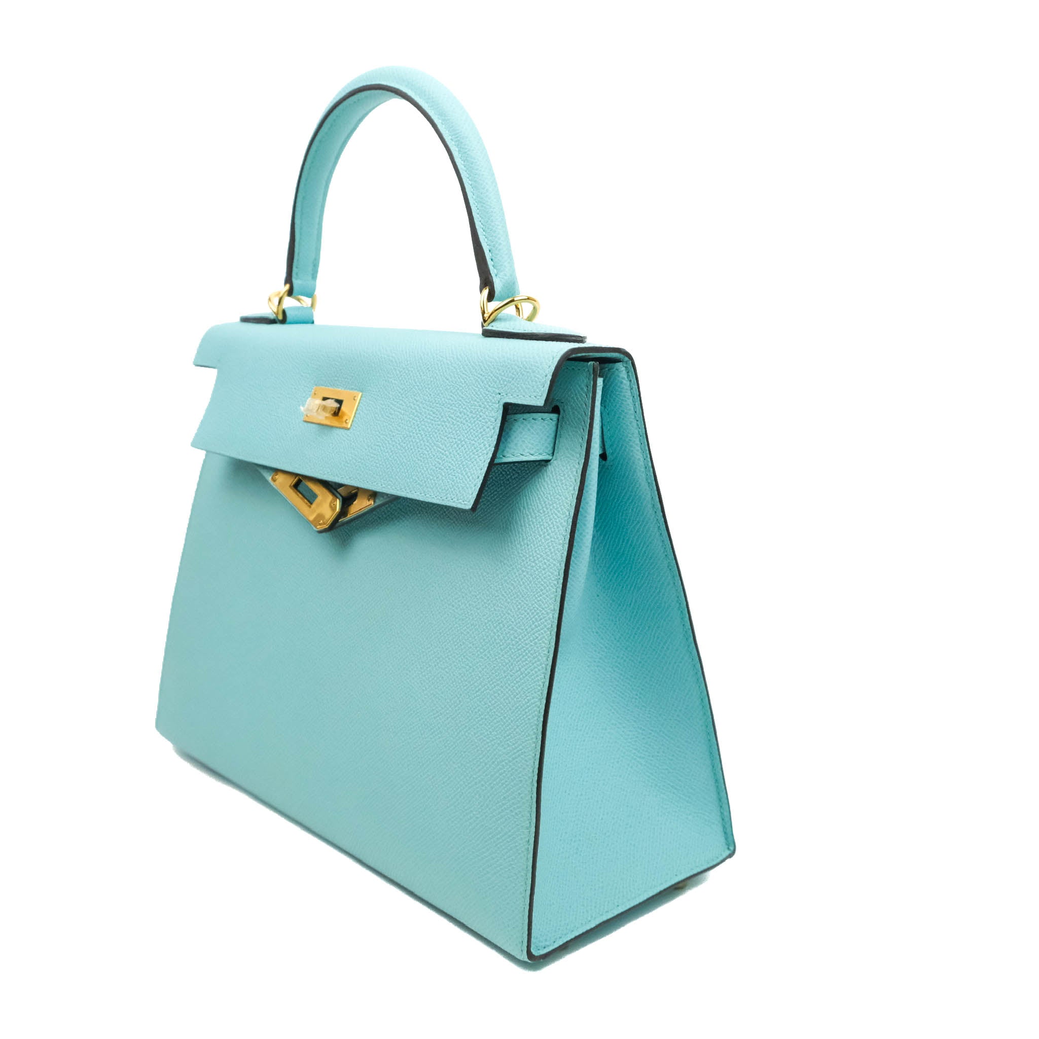 Hermès Sellier Kelly 28 Veau Epsom Bleu Atoll Gold Hardware – Coco