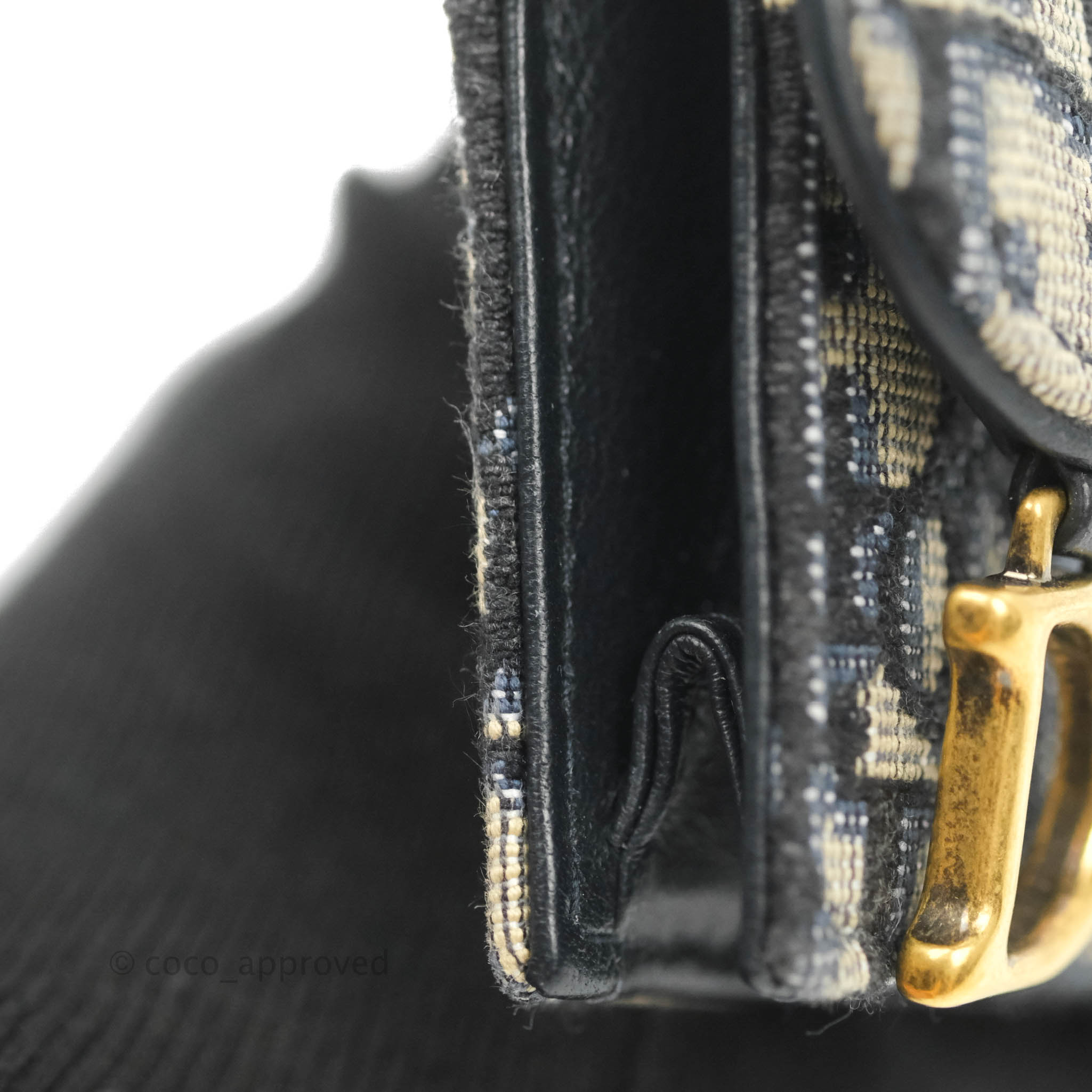 Saddle Flap Compact Zipped Card Holder Blue Dior Oblique Jacquard