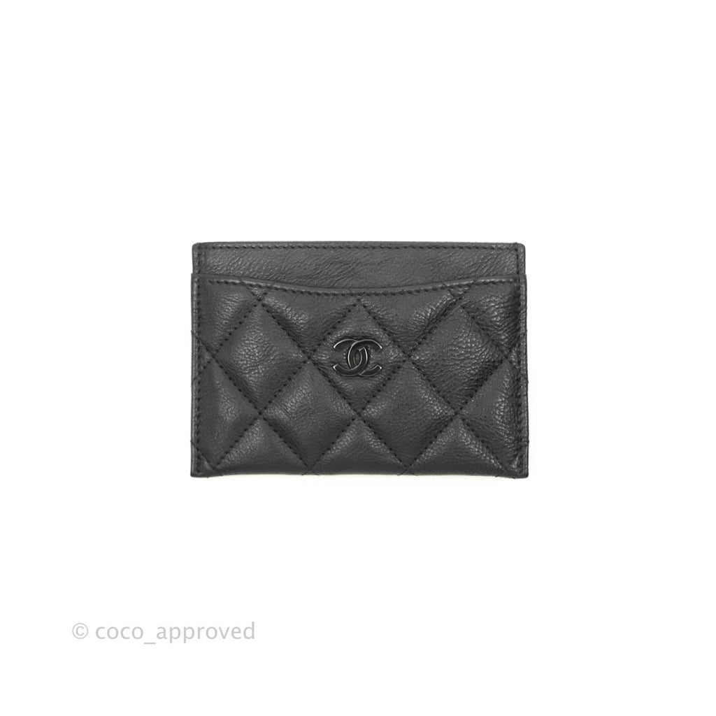 Chanel Quilted Classic Flat Card Holder So Black Calfskin