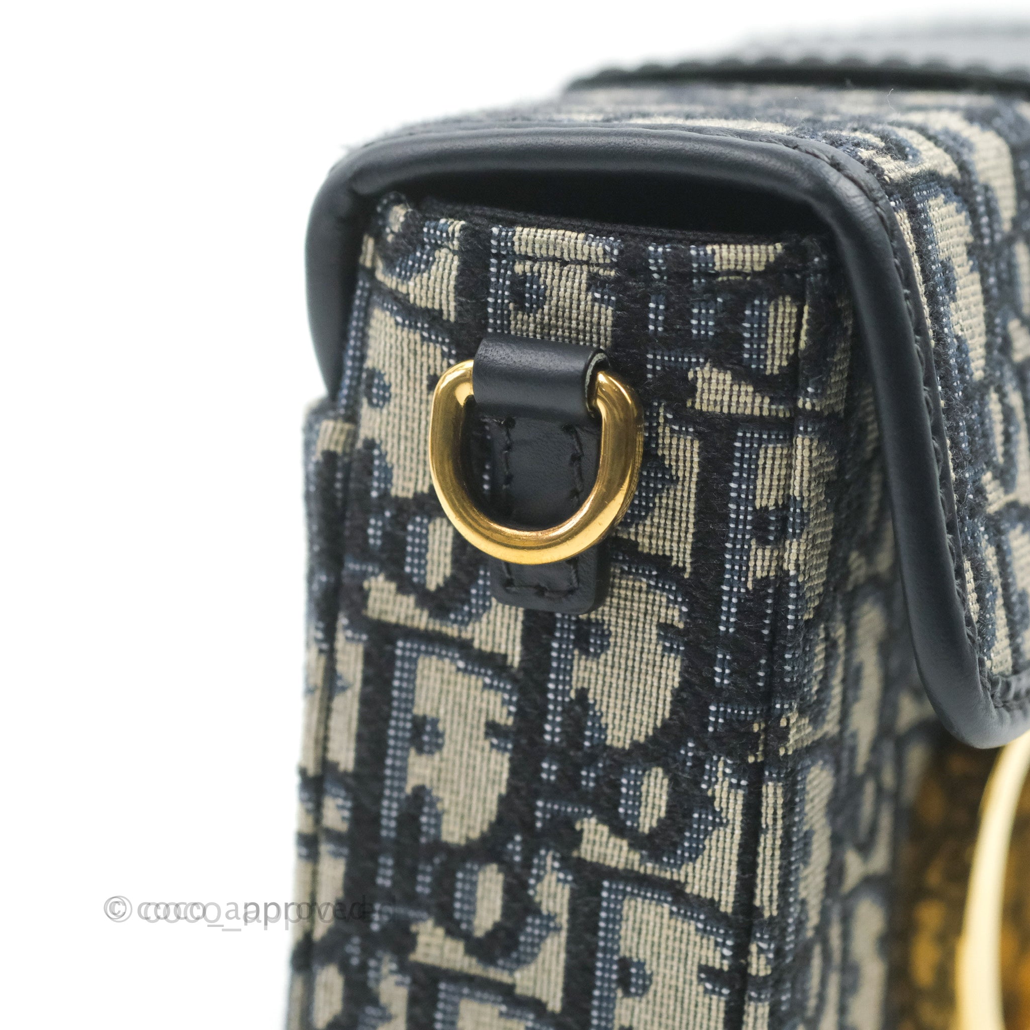 Dior 30 Montaigne Mini Box Bag Grey Oblique Jacquard GHW