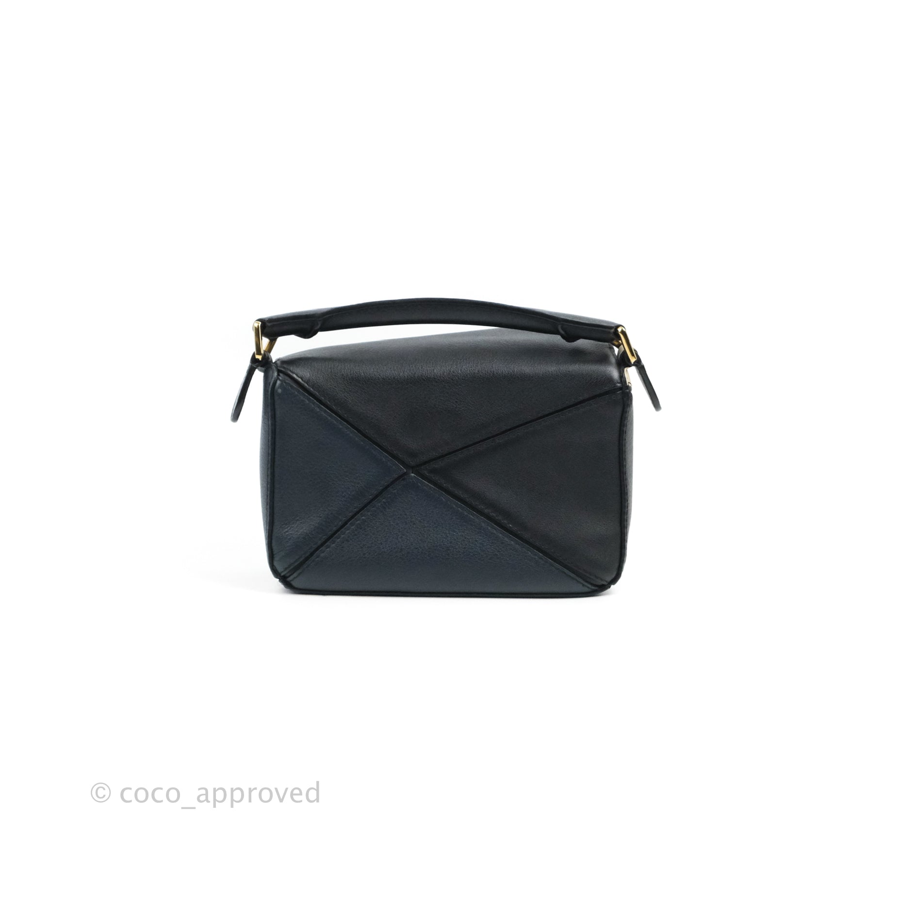 LOEWE, Puzzle Small Grained Leather Bag in Navy