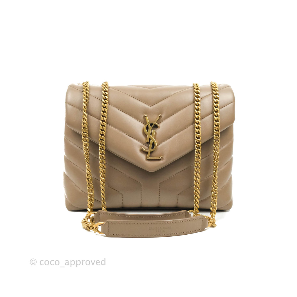 Saint Laurent Loulou Small Bag Taupe GoldHardware