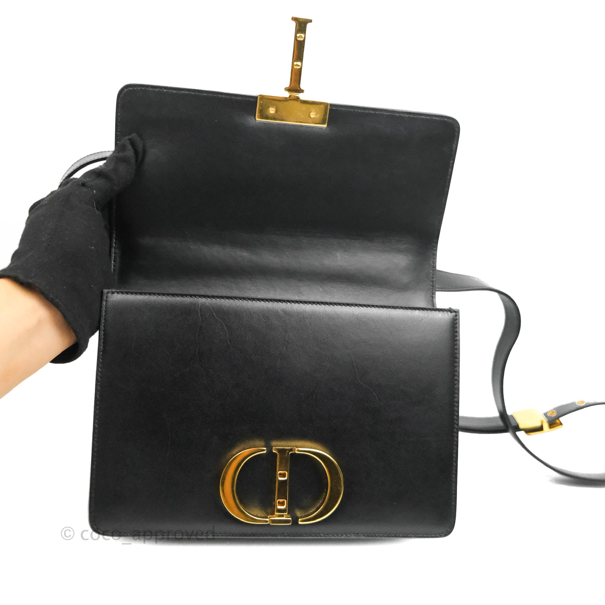 Dior 30 Montaigne Bag Black Calfskin Gold Hardware – Coco Approved