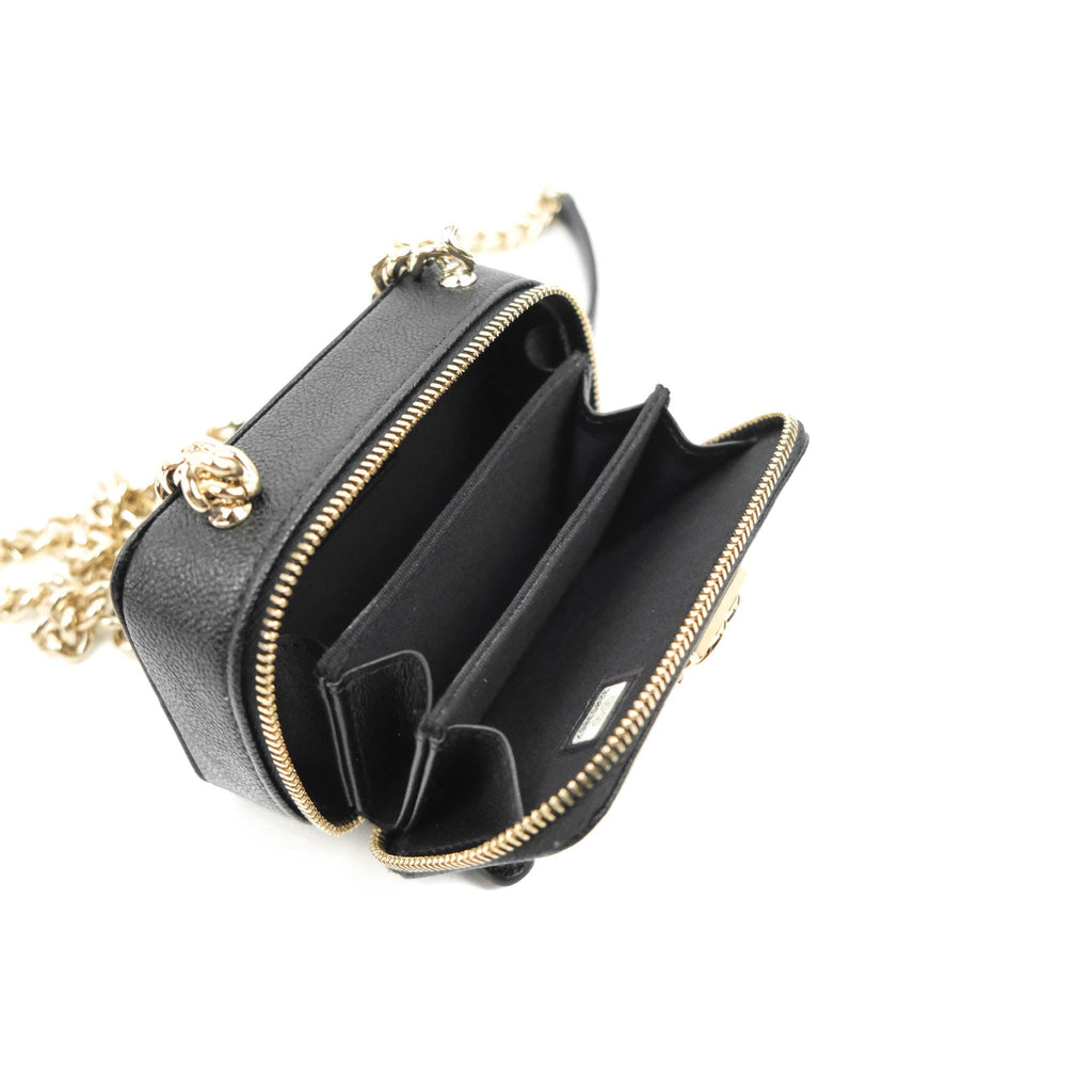 Chanel Mini Boy Clutch with Chain Black Caviar Gold Hardware