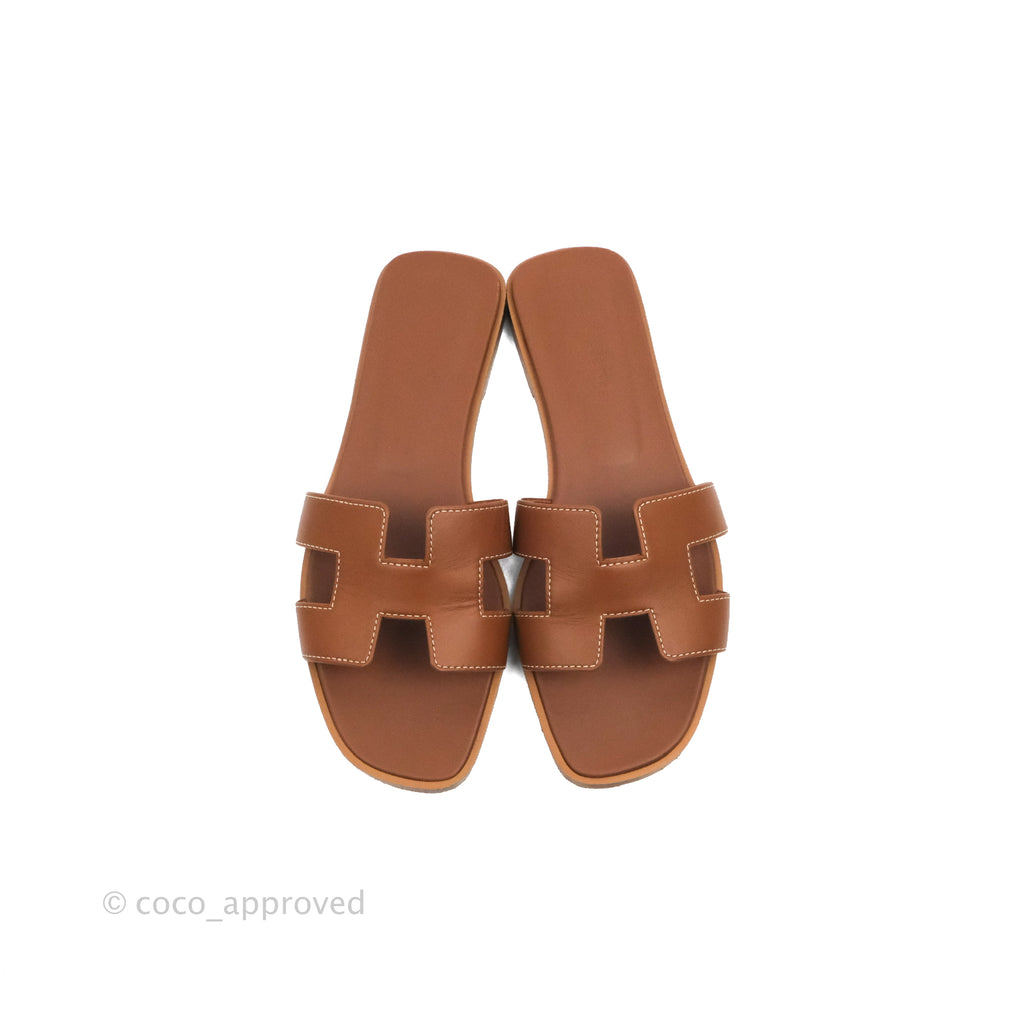 Hermès Oran Sandals in Gold Size 36.5