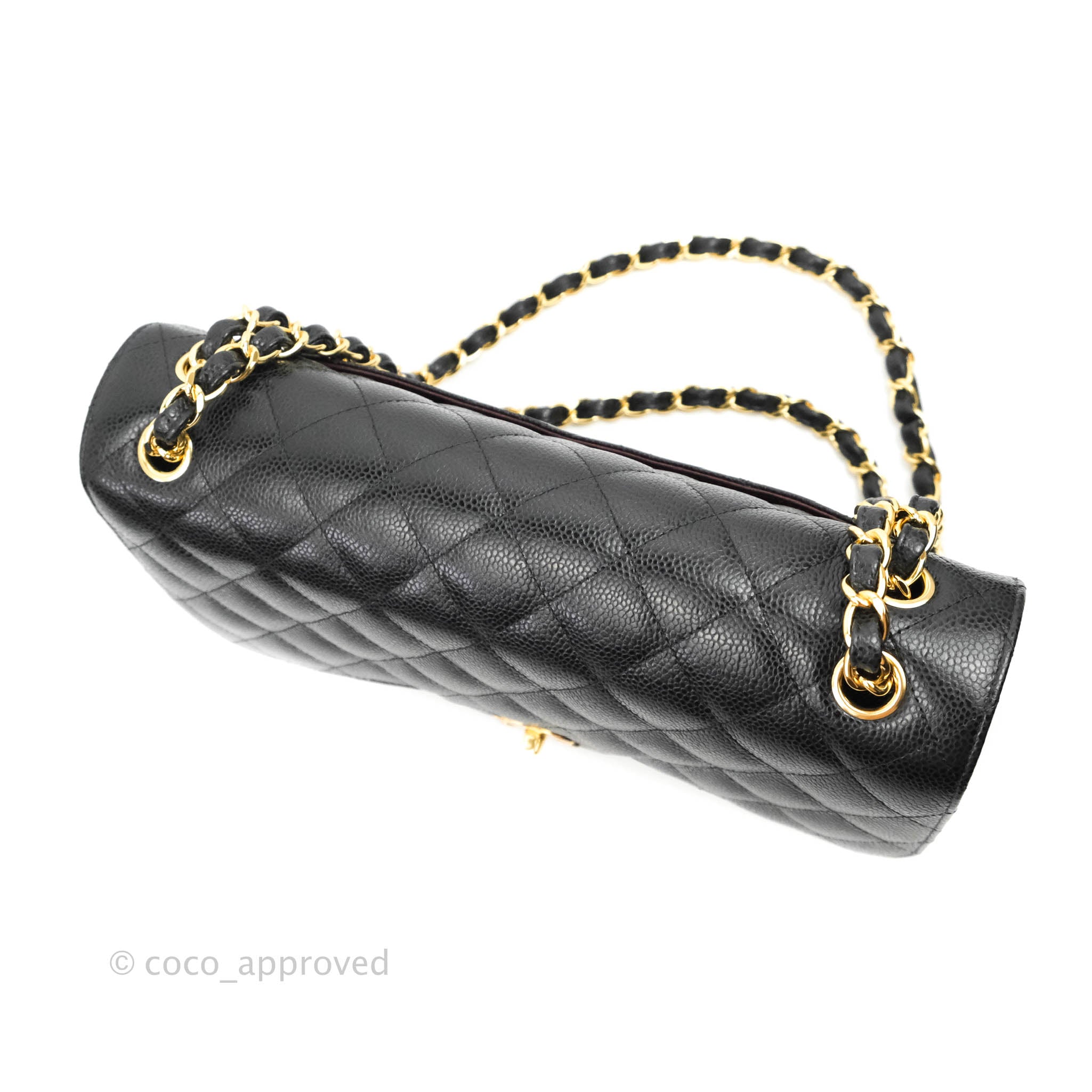 Chanel Classic Quilted Jumbo Double Flap Black Caviar Gold Hardware – Coco  Approved Studio
