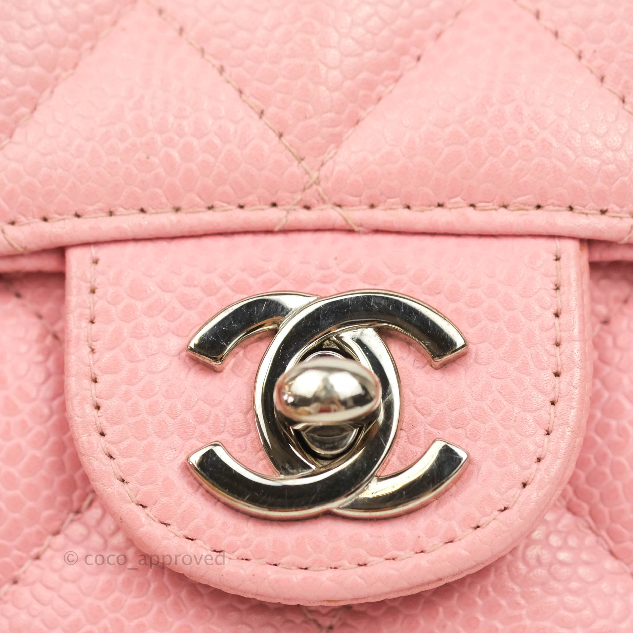 Chanel Rare Vintage Raspberry Pink Caviar Weekender Travel Duffle Shopper  Bag