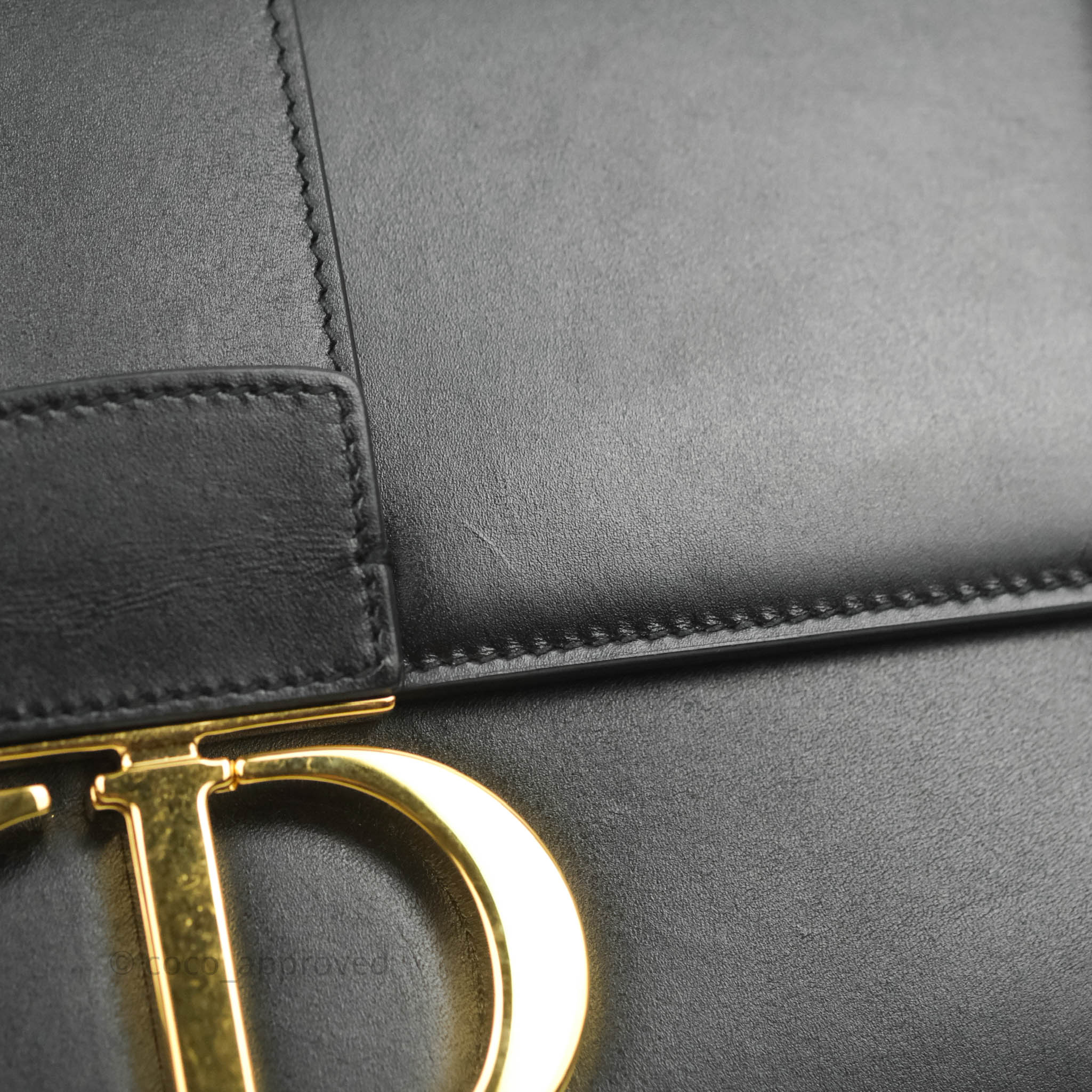 Christian Dior Grey Blue Calfskin 30 Montaigne Bag Gold Hardware