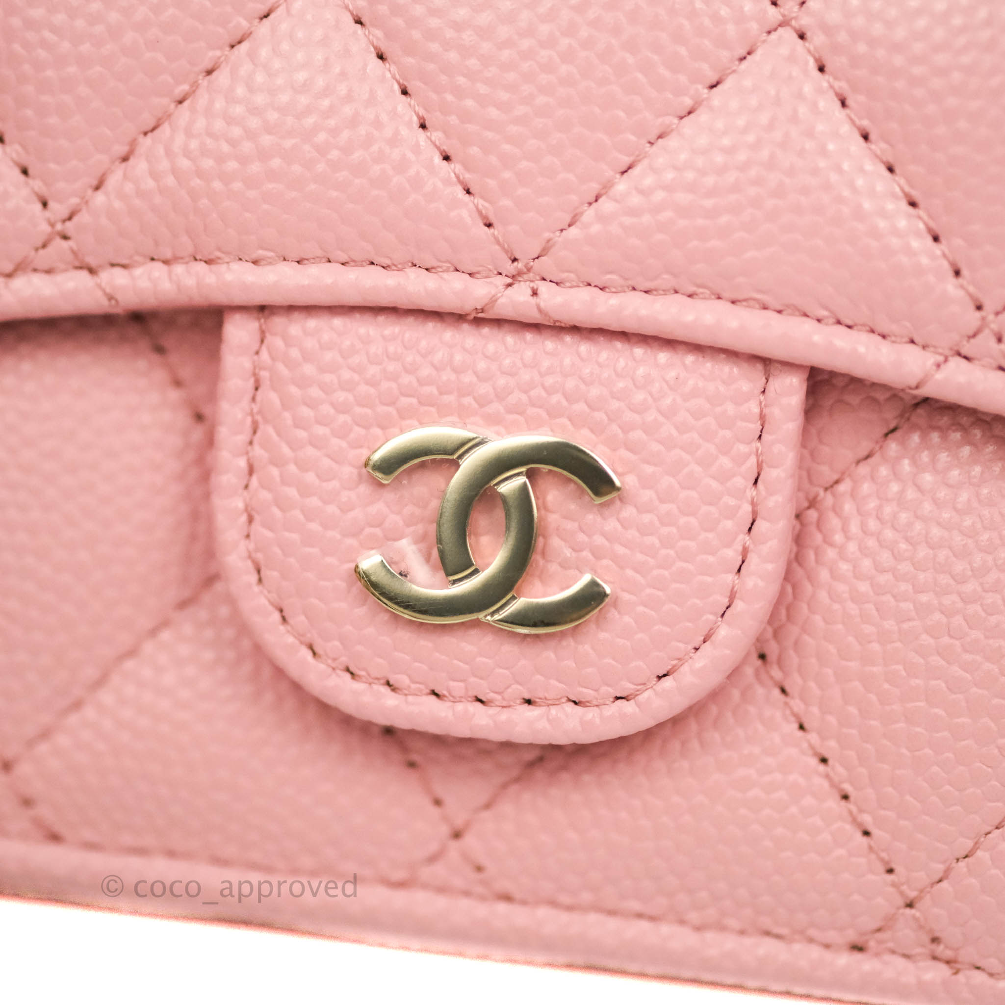 Chanel Classic Trifold Pink Flap Wallet Quilted Lambskin - Fleur