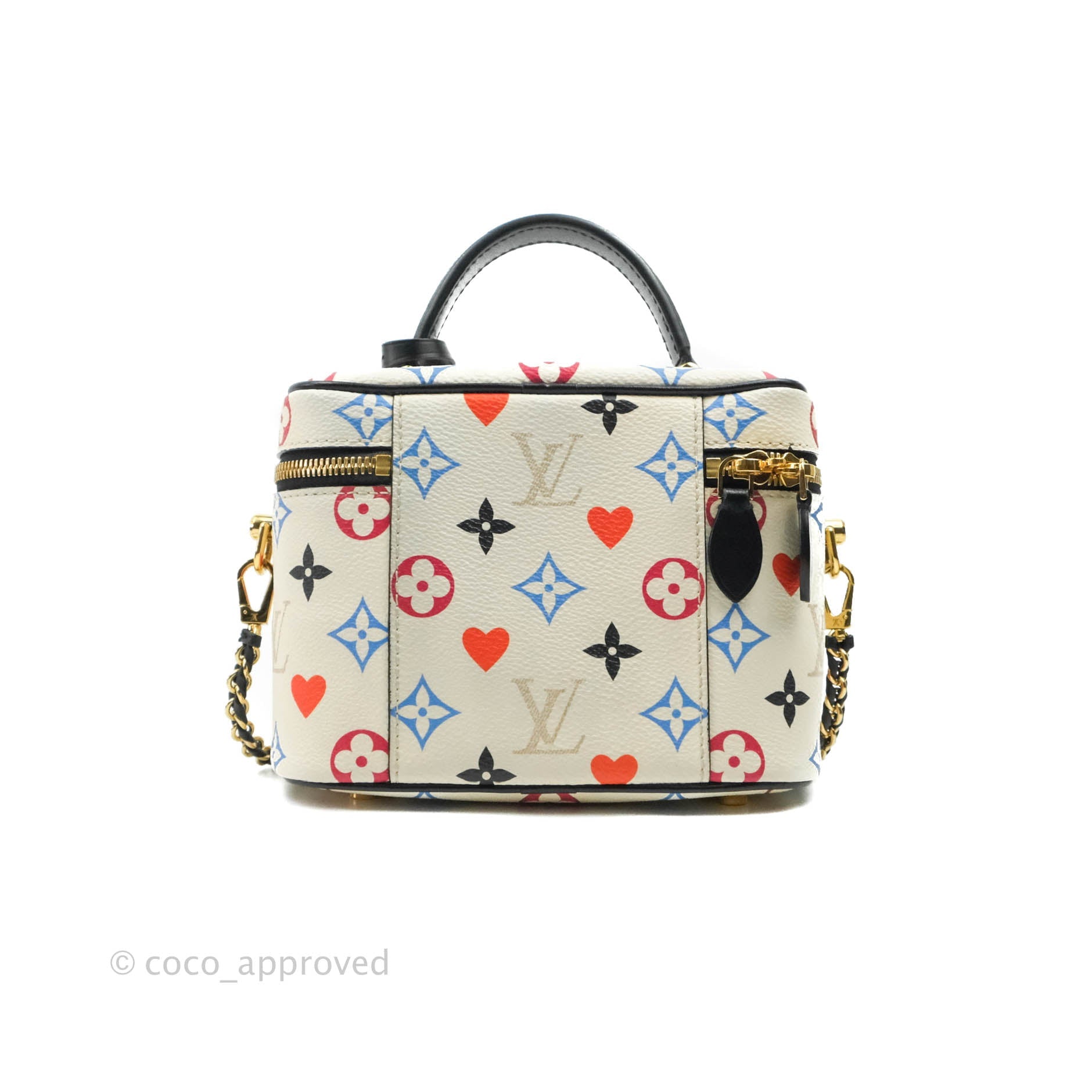 Louis Vuitton Game On Vanity PM Black Heart Monogram LV Top Handle Shoulder  Bag