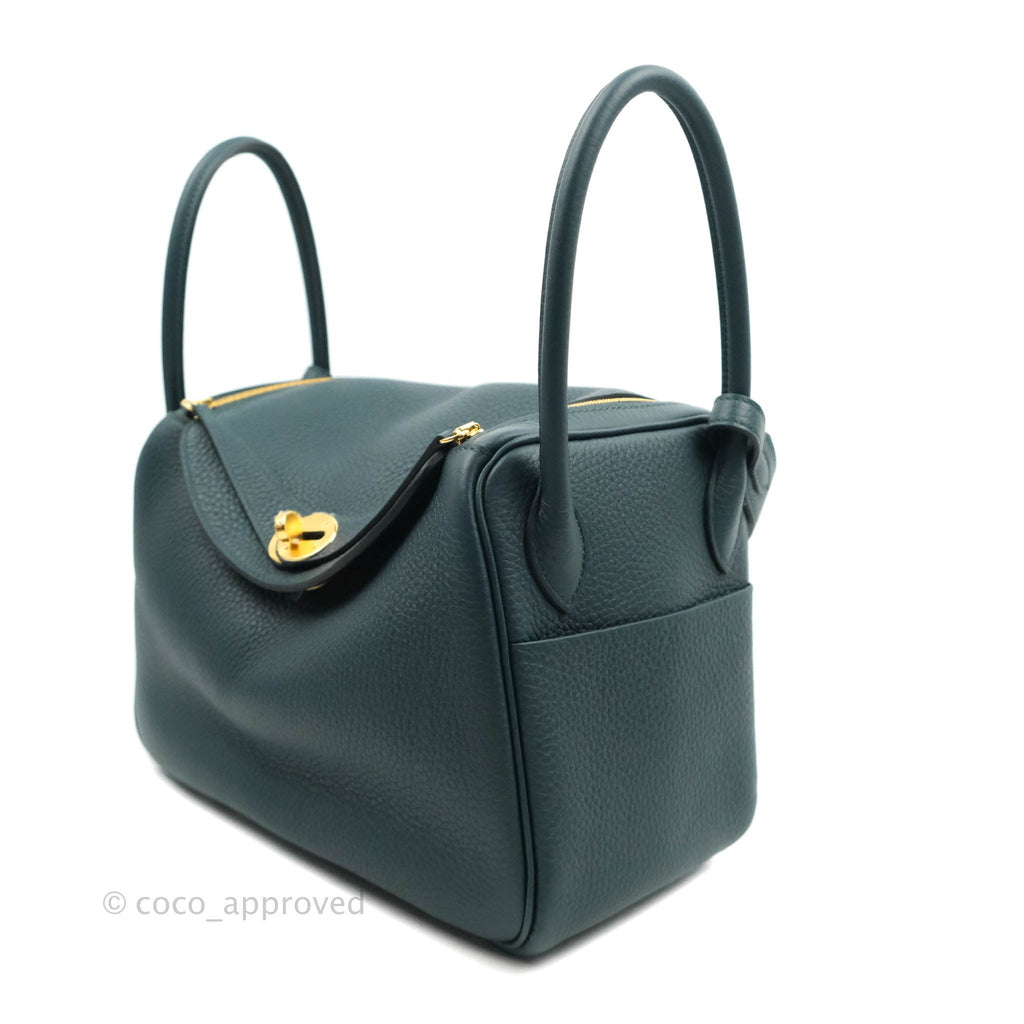 Hermès Lindy 26 Teal Clemence Gold Hardware