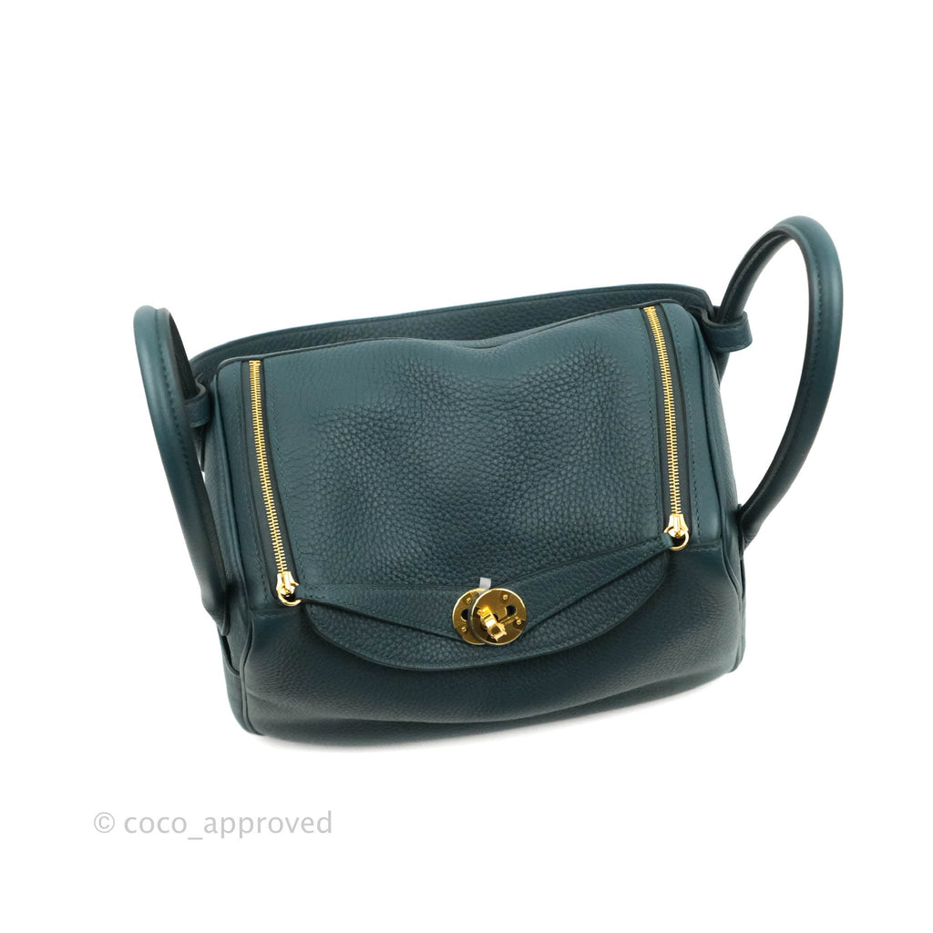 Hermès Lindy 26 Teal Clemence Gold Hardware