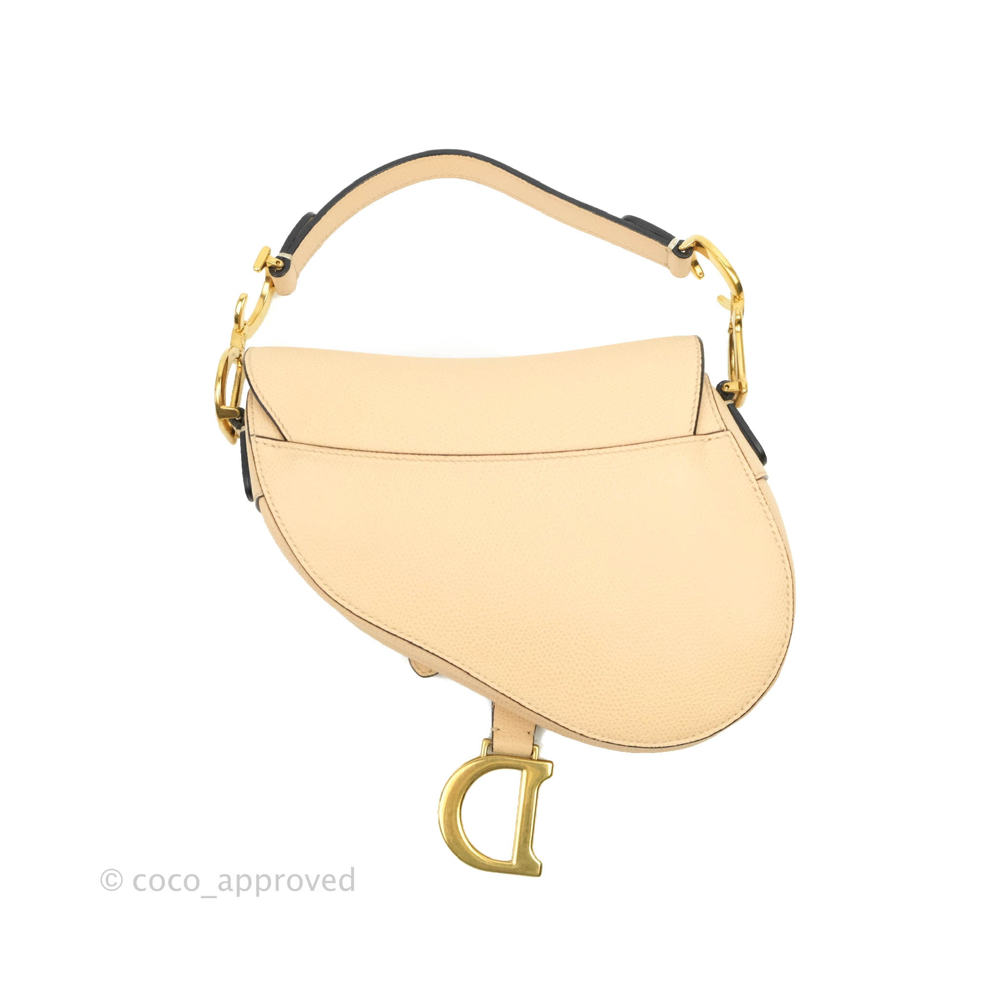 Saddle Bag with Strap Sand Pink Grained Calfskin