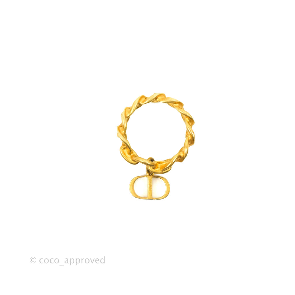 Christian Dior Chain Drop CD Logo Ring Size M